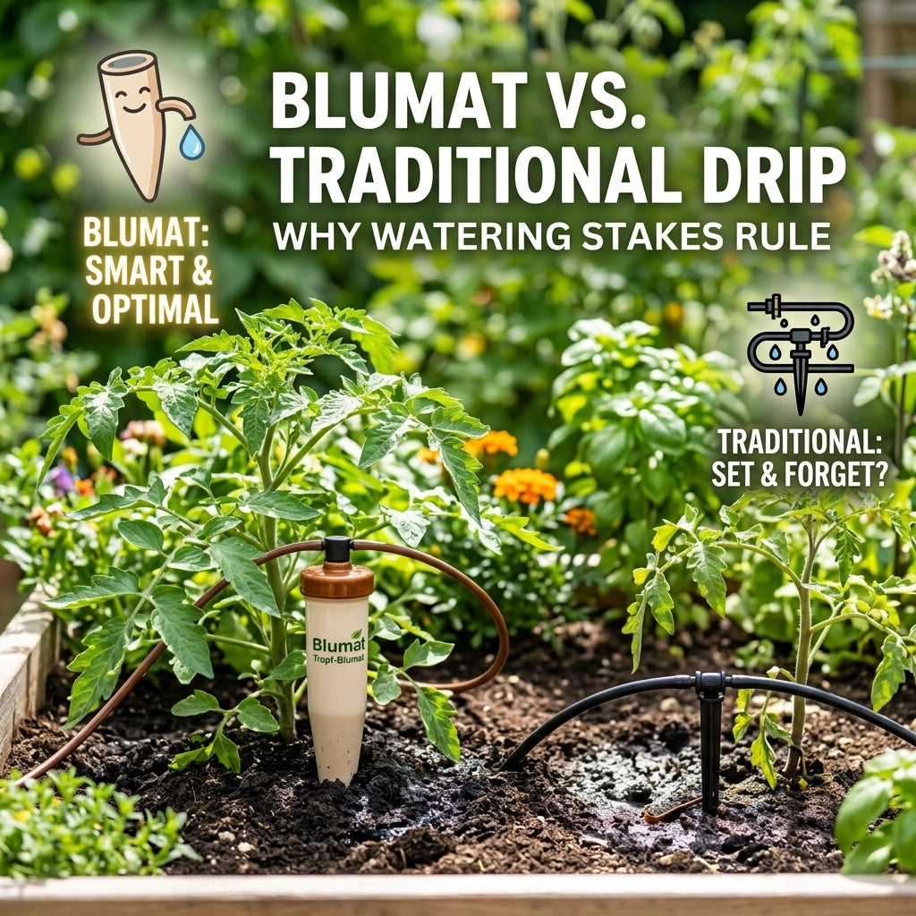 Blumat vs. Traditional Drip: Why Watering Stakes Rule