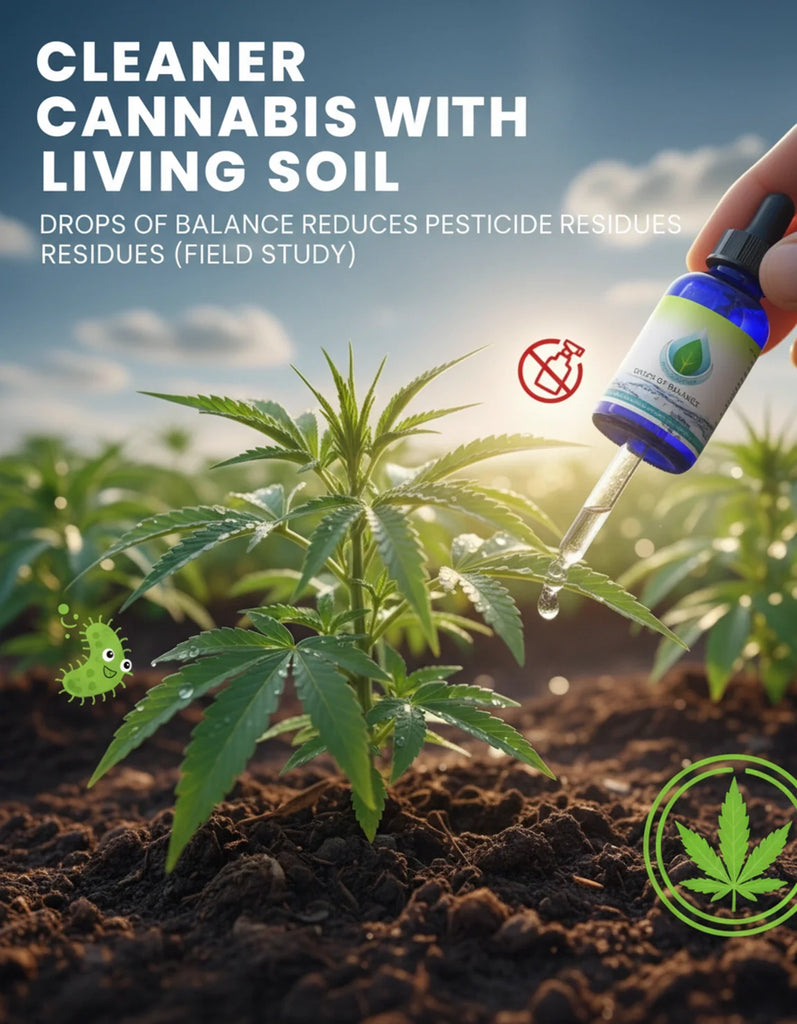 Cleaner Cannabis with Living Soil: Drops of Balance Reduces Pesticide Residues (Field Study)