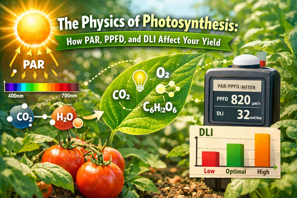 The Physics of Photosynthesis: How PAR, PPFD, and DLI Affect Your Yield