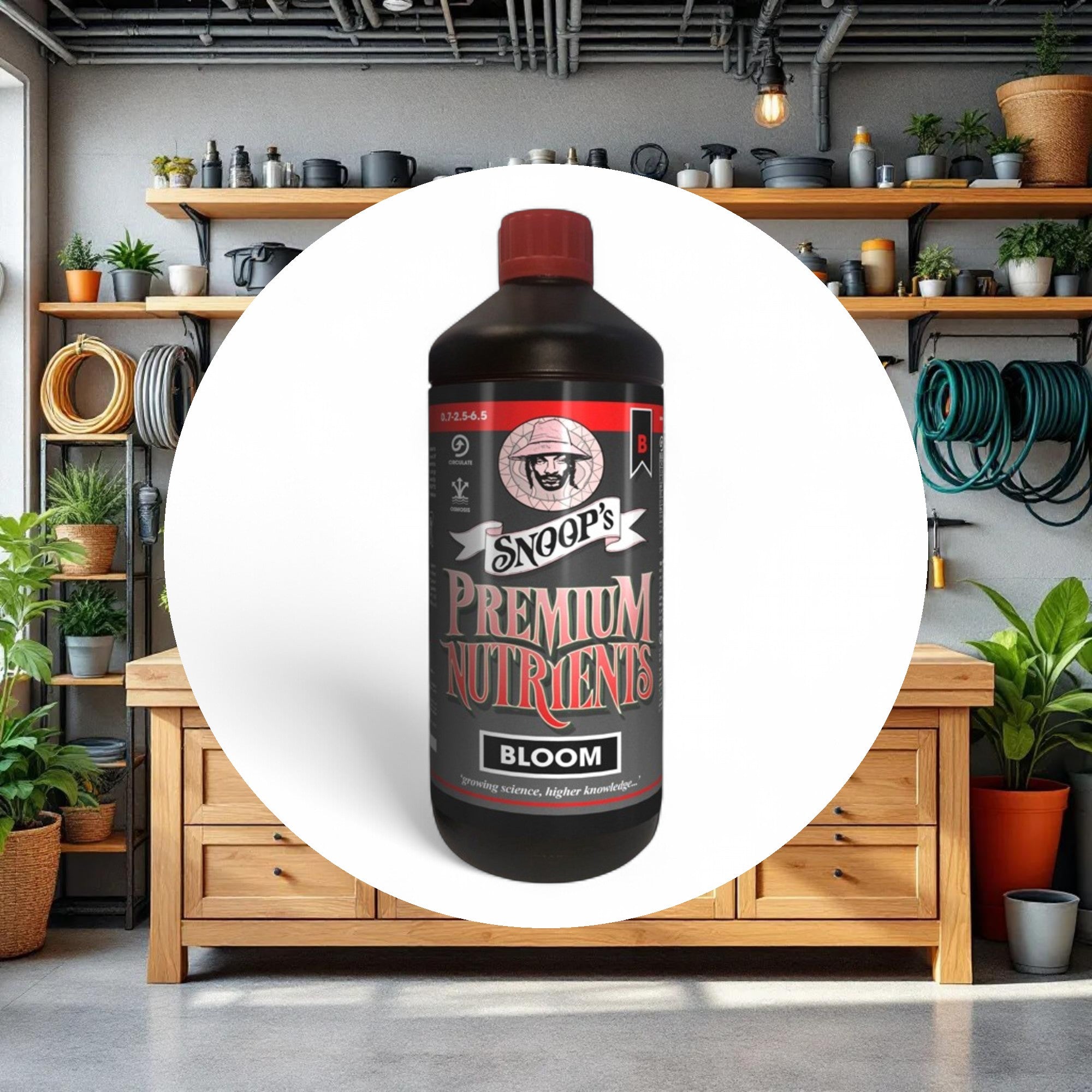 Snoop's Premium Nutrients Bloom B Non-Circulating 1ltr 0.7-2.5-6.7 (Soil, Hydro Run To Waste) - Image 3