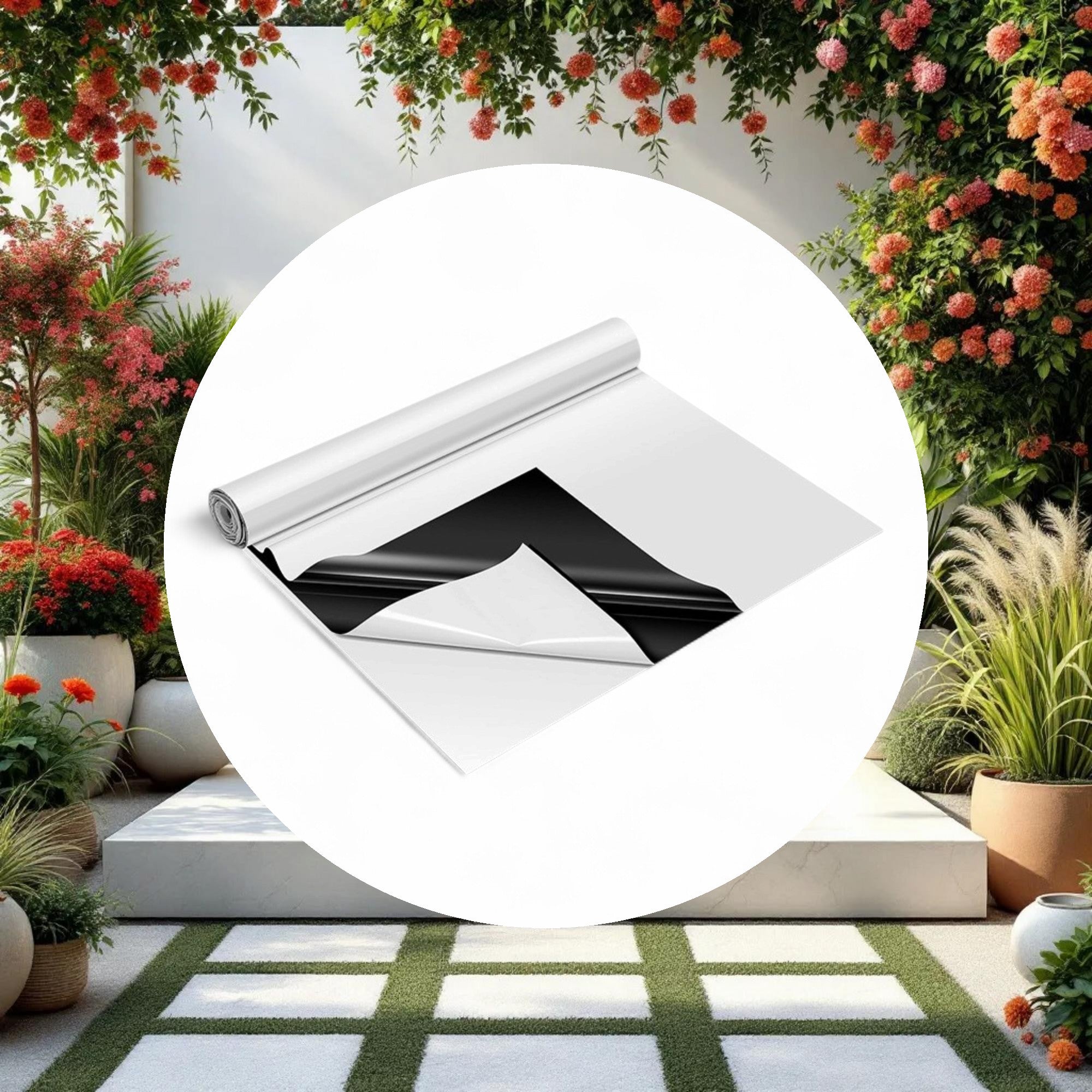 Panda Film Black and White Poly Film Roll 5.5mil 10ft x 100ft - Image 2