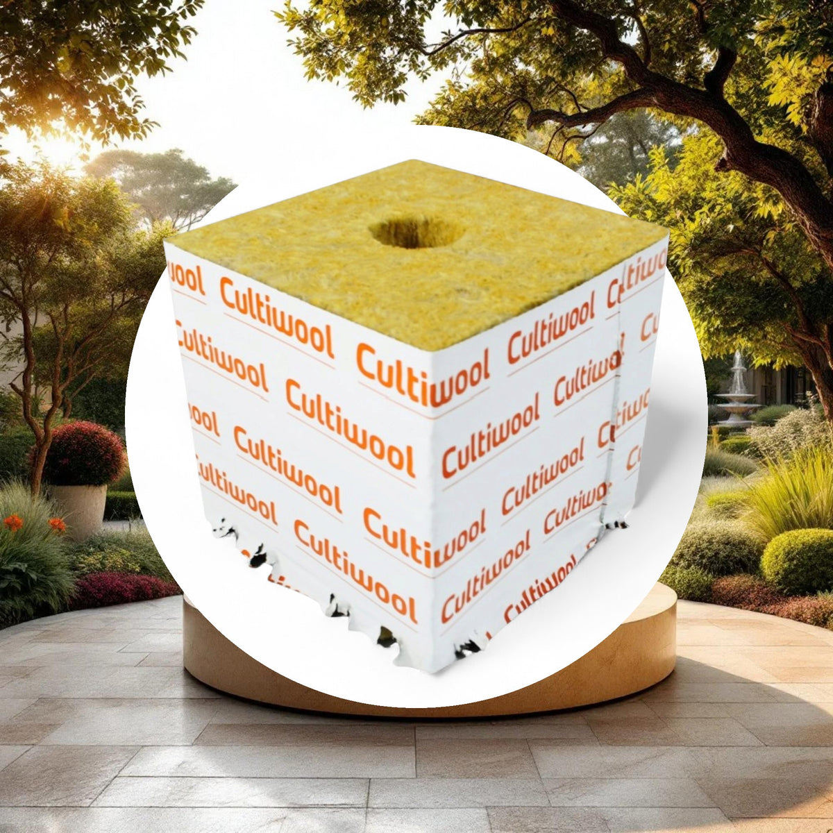 Cultiwool 6" x 6" x 6" Block w/ Optidrain (48 Block/Case) - Image 2