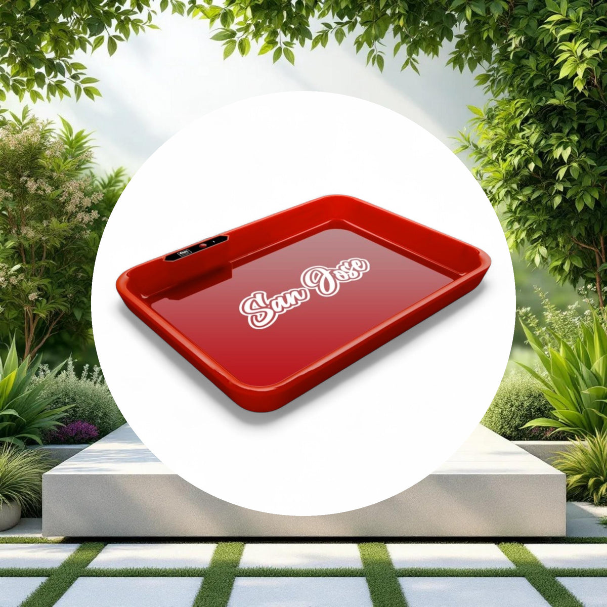 Dope Trays x San Jose – Red background white logo - Image 2
