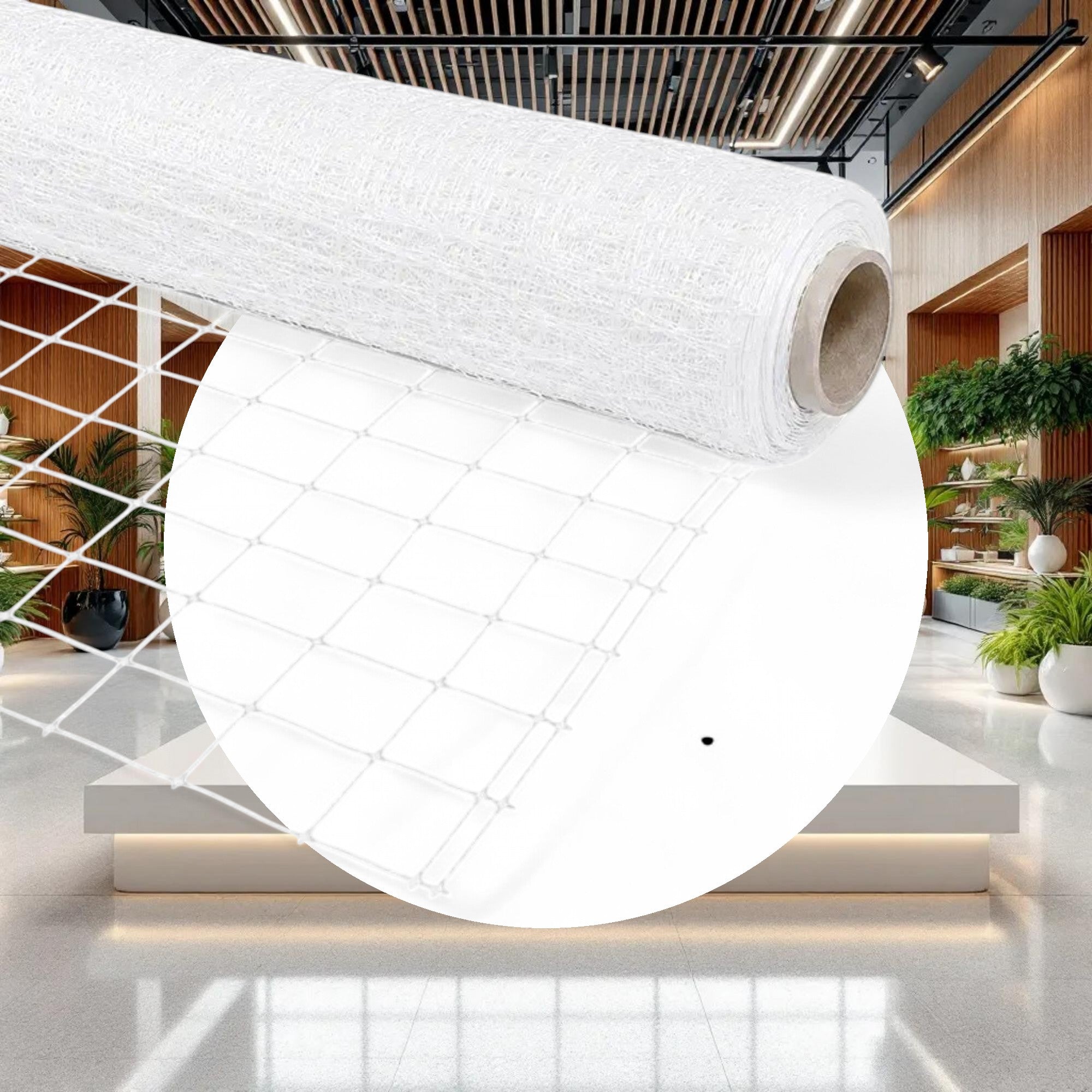 VineLine Durable Plastic Trellis Netting White Roll 10ft x 100ft w/ 6in Squares - Image 3