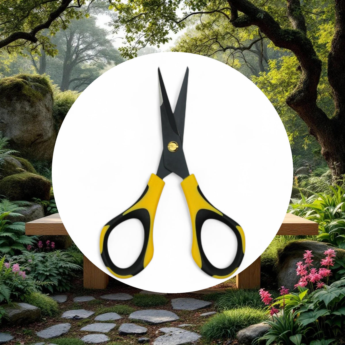 Piranha Pruner Bonsai Scissors - Fluorine Coated - Yellow & Black Handle -4PK - Image 5