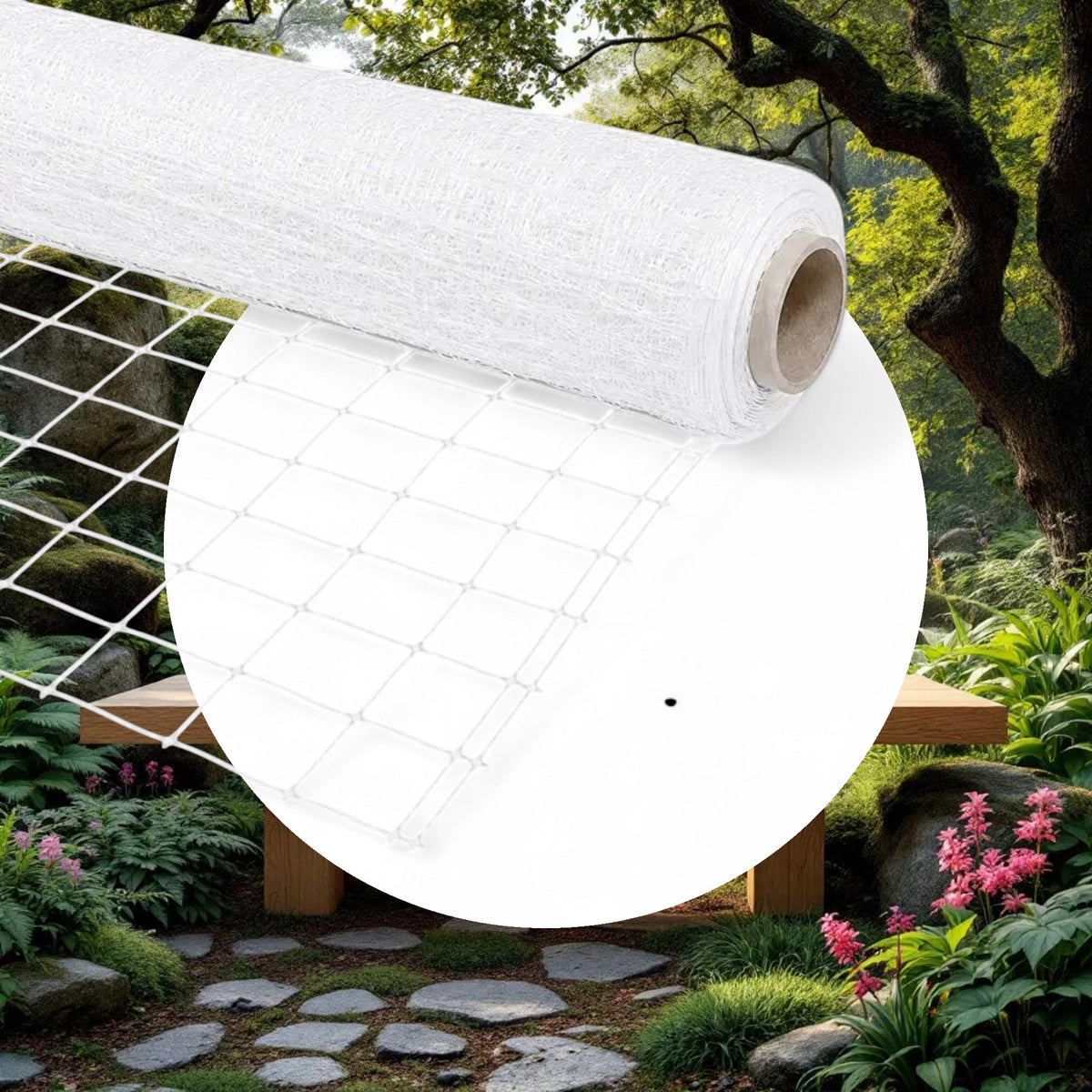 VineLine Durable Plastic Trellis Netting White Roll 6ft x 1000ft w/ 6in Squares - Image 5