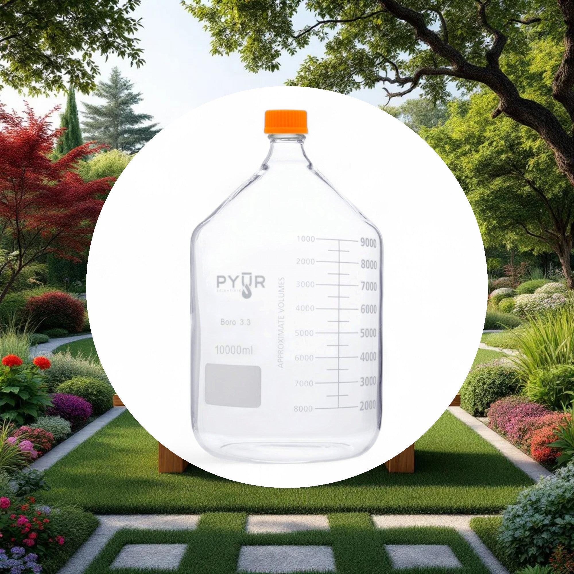 Pyur Scientific Glass Reagent Media Storage Bottle 10000ml - Image 4