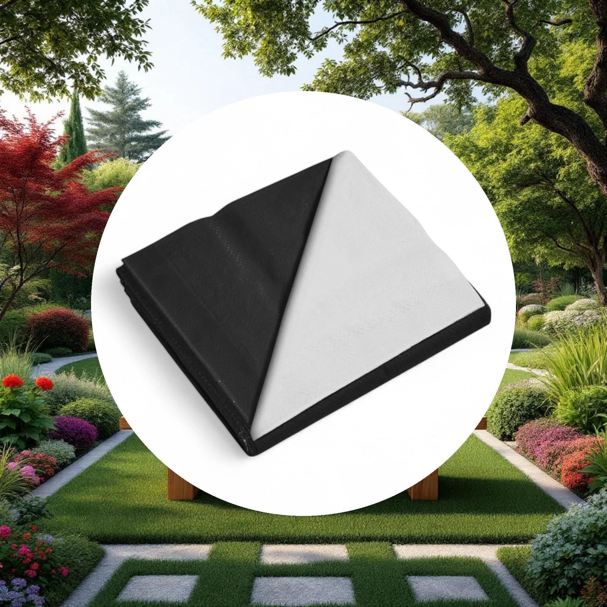 24'x100' Black & White Woven Blackout Light Deprivation Film 9 Mil - Image 4