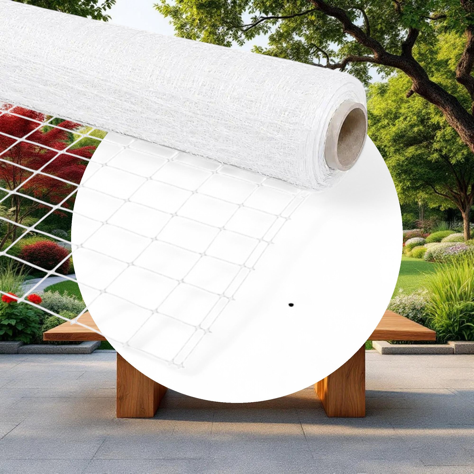 VineLine Durable Plastic Trellis Netting White Roll 4ft x 330ft w/ 6in Squares - Image 4