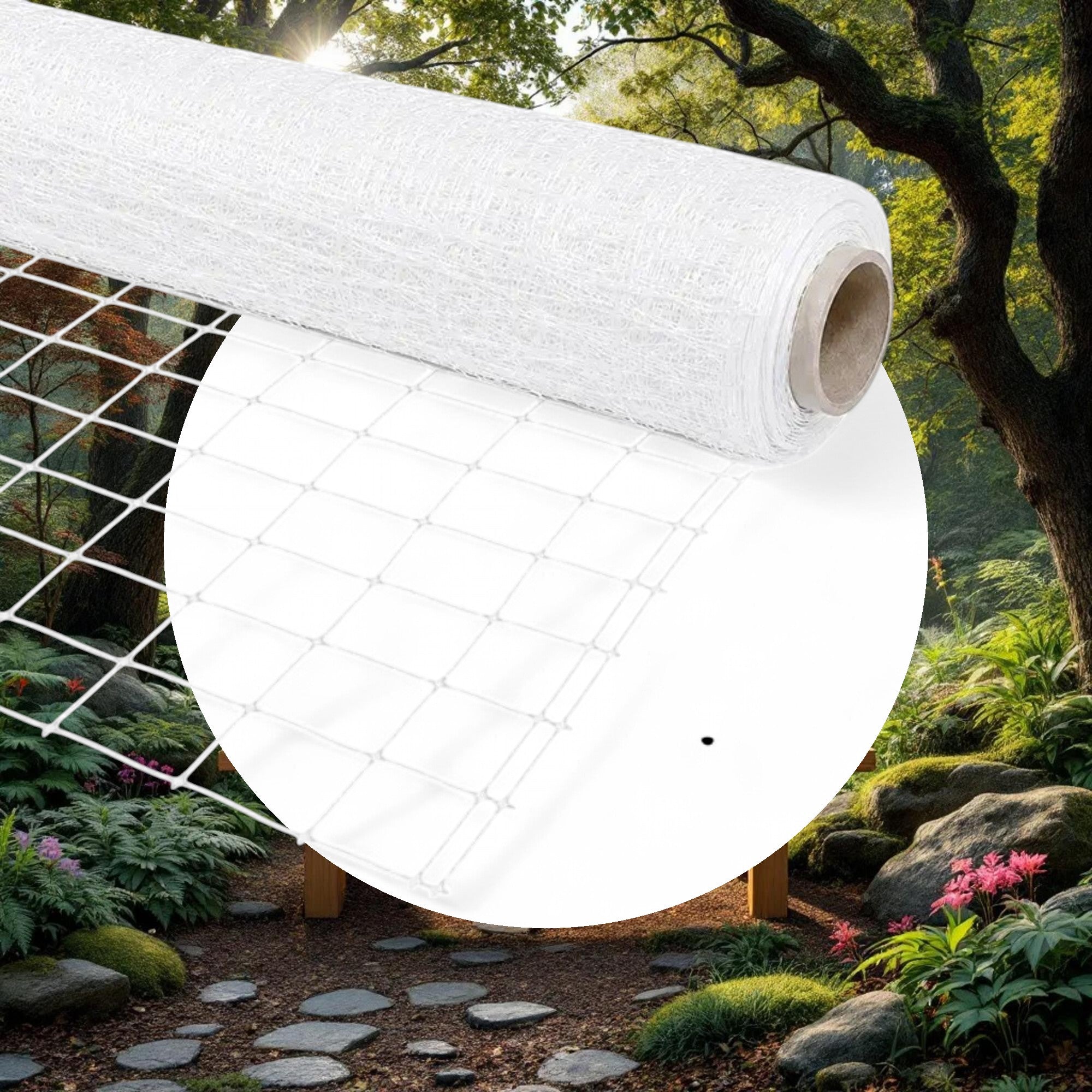 VineLine Durable Plastic Trellis Netting White Roll 10ft x 100ft w/ 6in Squares - Image 5