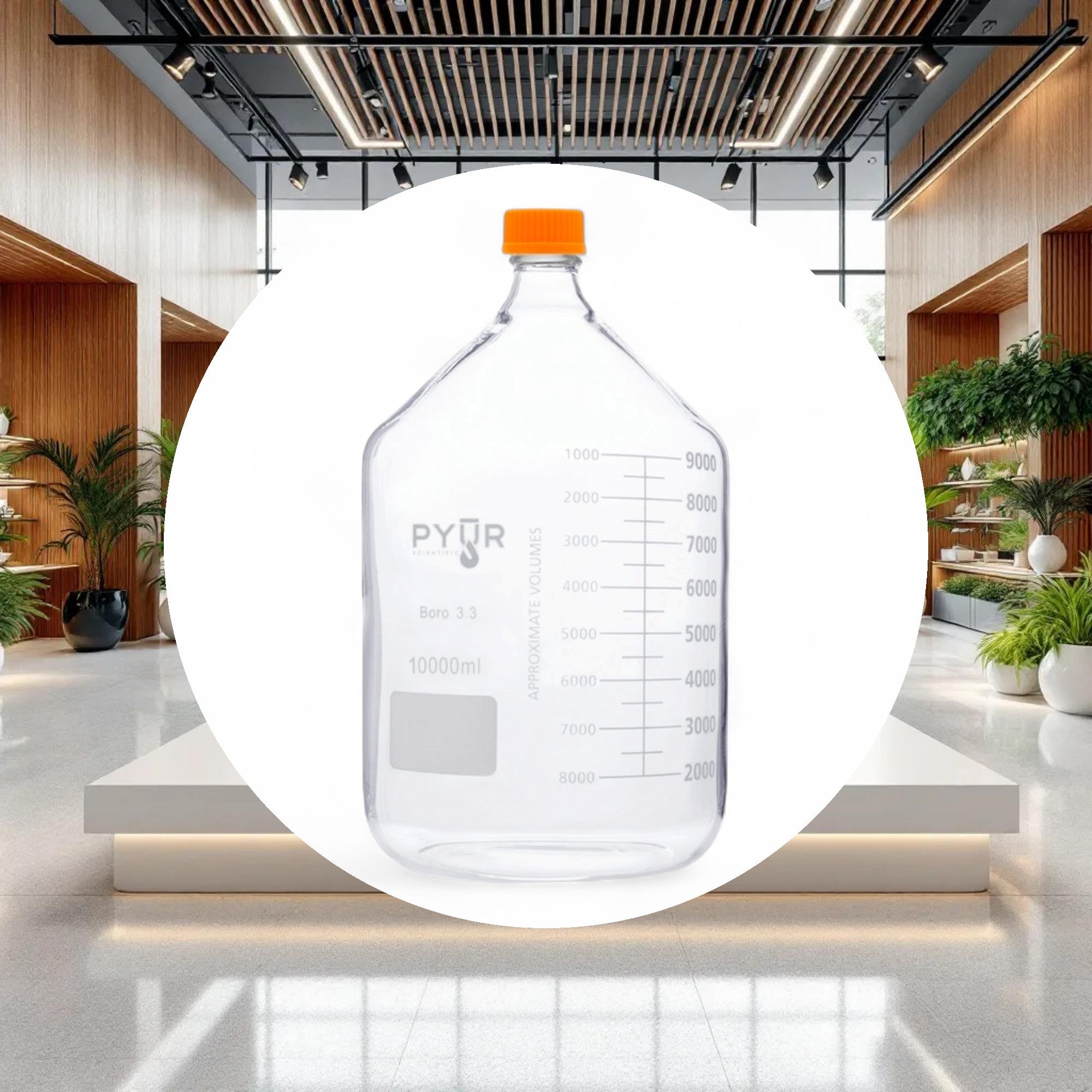 Pyur Scientific Glass Reagent Media Storage Bottle 10000ml - Image 3