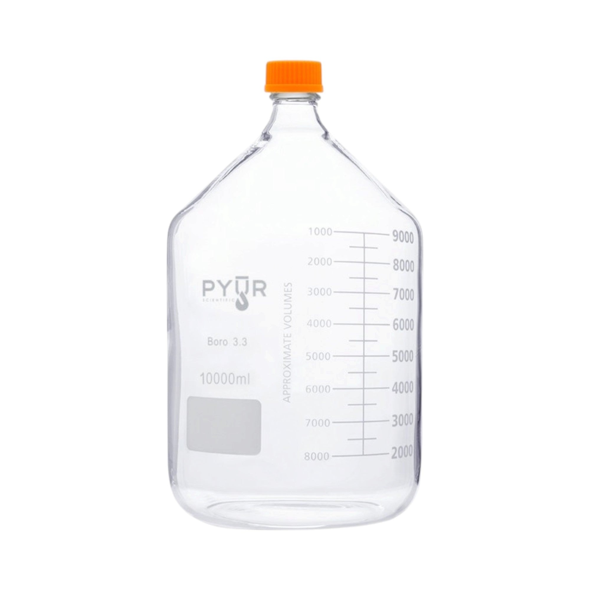 Pyur Scientific Glass Reagent Media Storage Bottle 10000ml