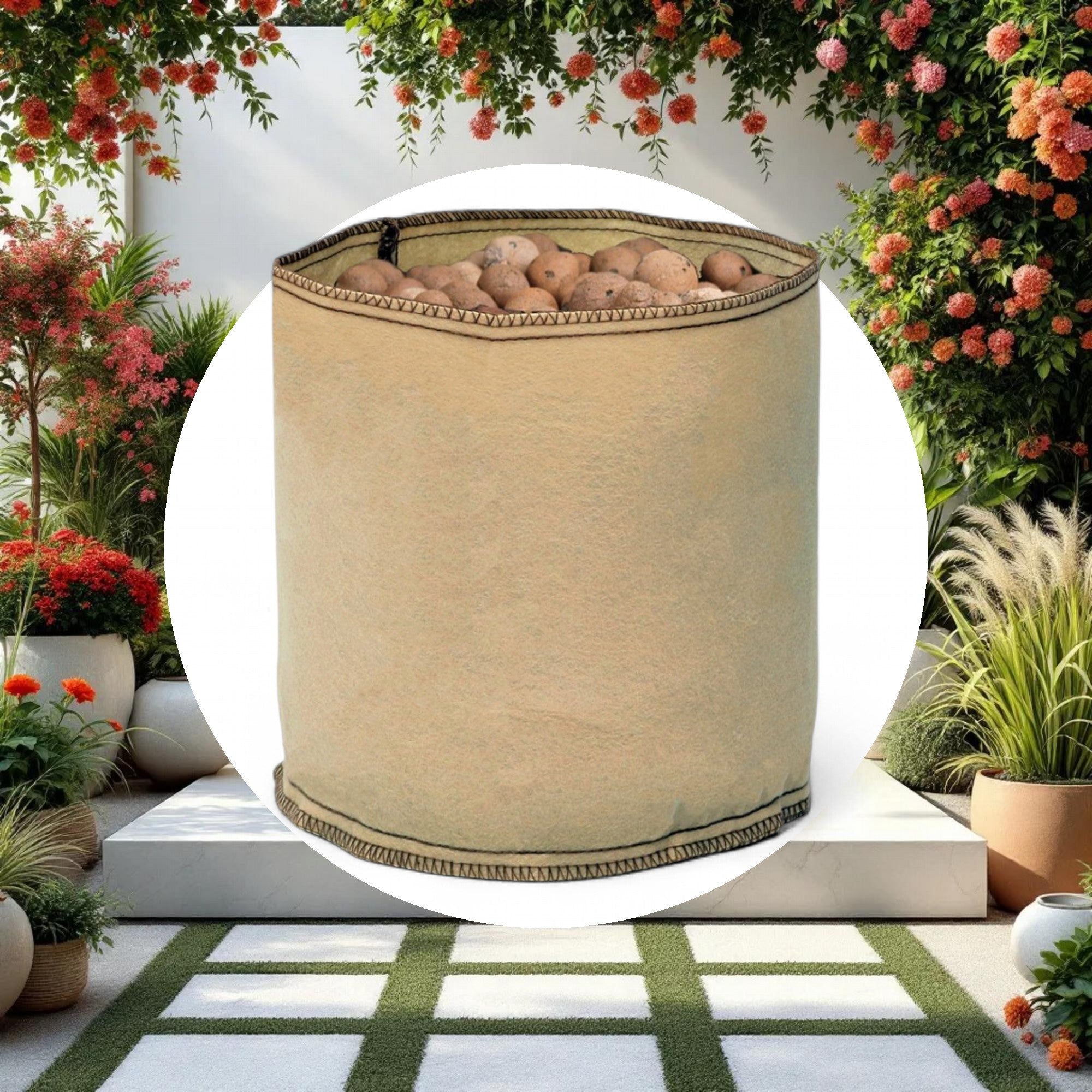 Grow1 Fabric Pot Tan 300 Gallon - Image 2