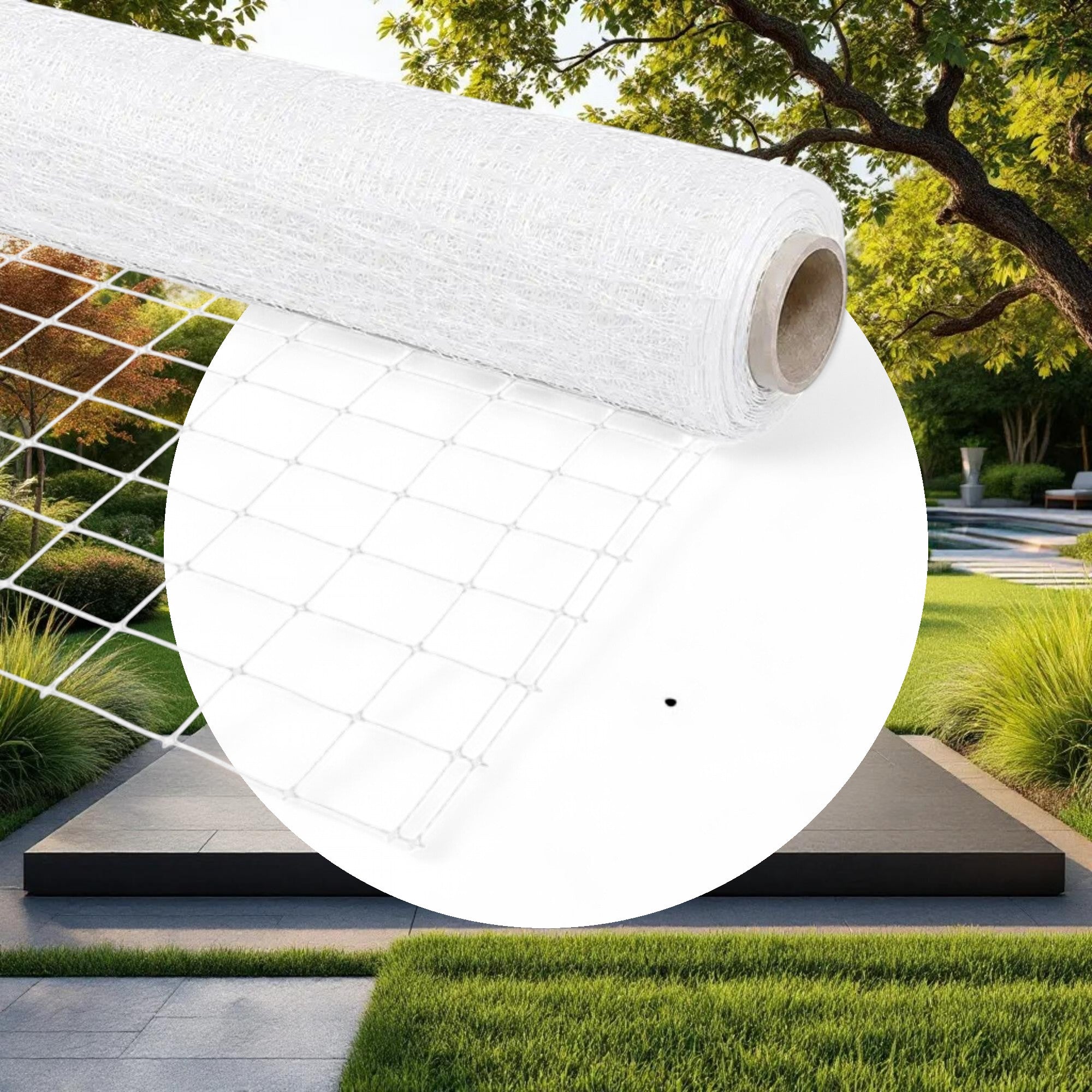 VineLine Durable Plastic Trellis Netting White Roll 4ft x 100ft w/ 6in Squares - Image 4