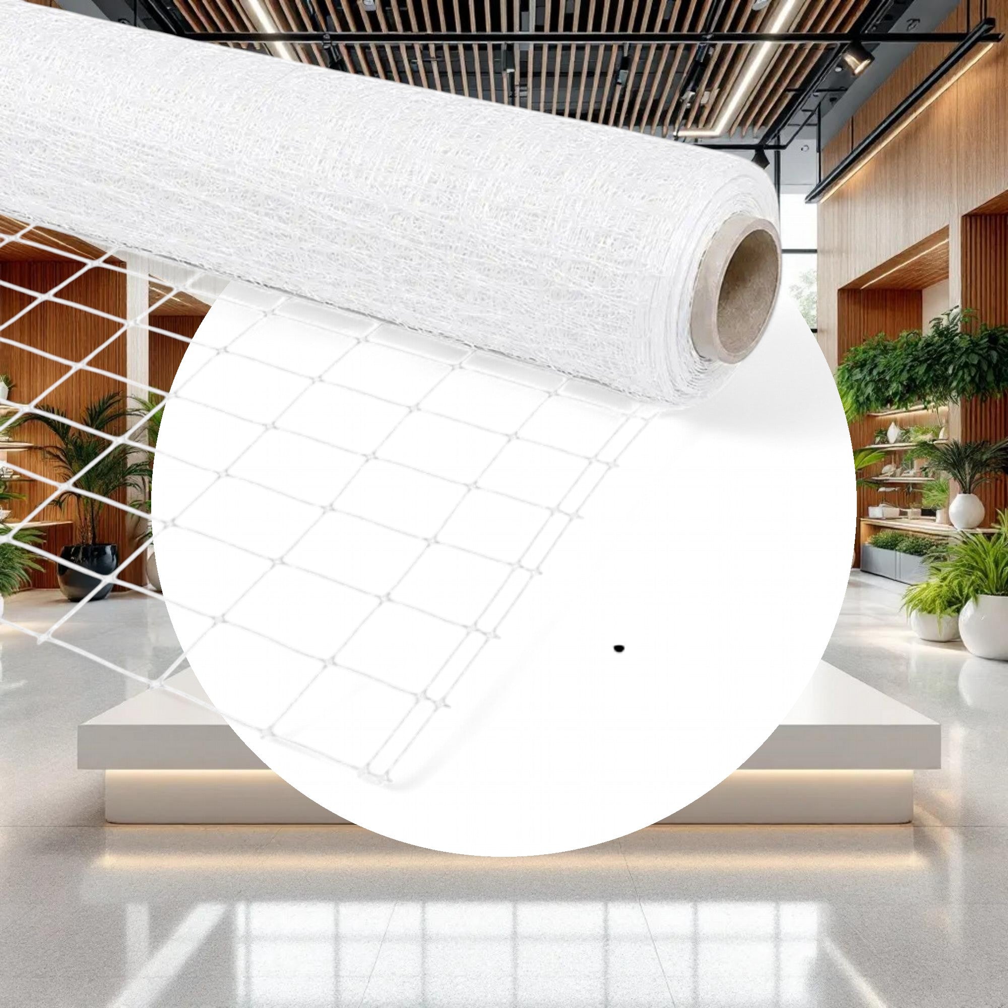 VineLine Durable Plastic Trellis Netting White Roll 5ft x 1000ft w/ 6in Squares - Image 3