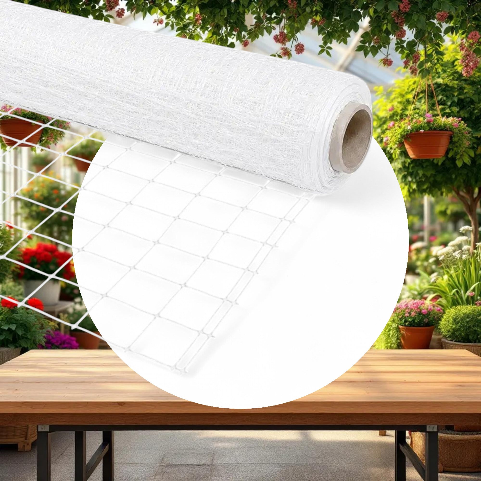 VineLine Durable Plastic Trellis Netting White Roll 5ft x 3300ft w/ 4in Squares - Image 3