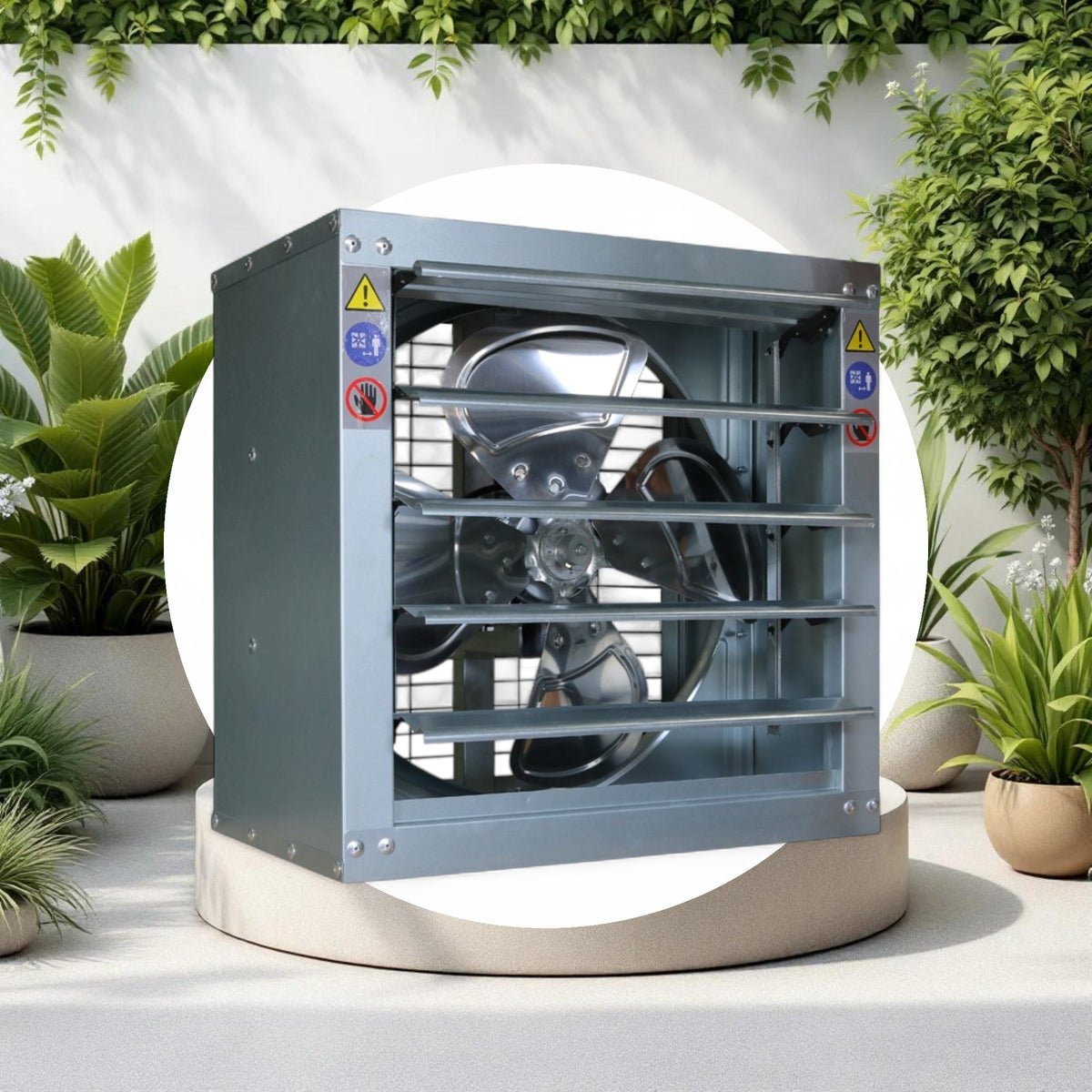 GROW1 Greenhouse Belt Driven Fan w/ Shutter 24in - Image 2