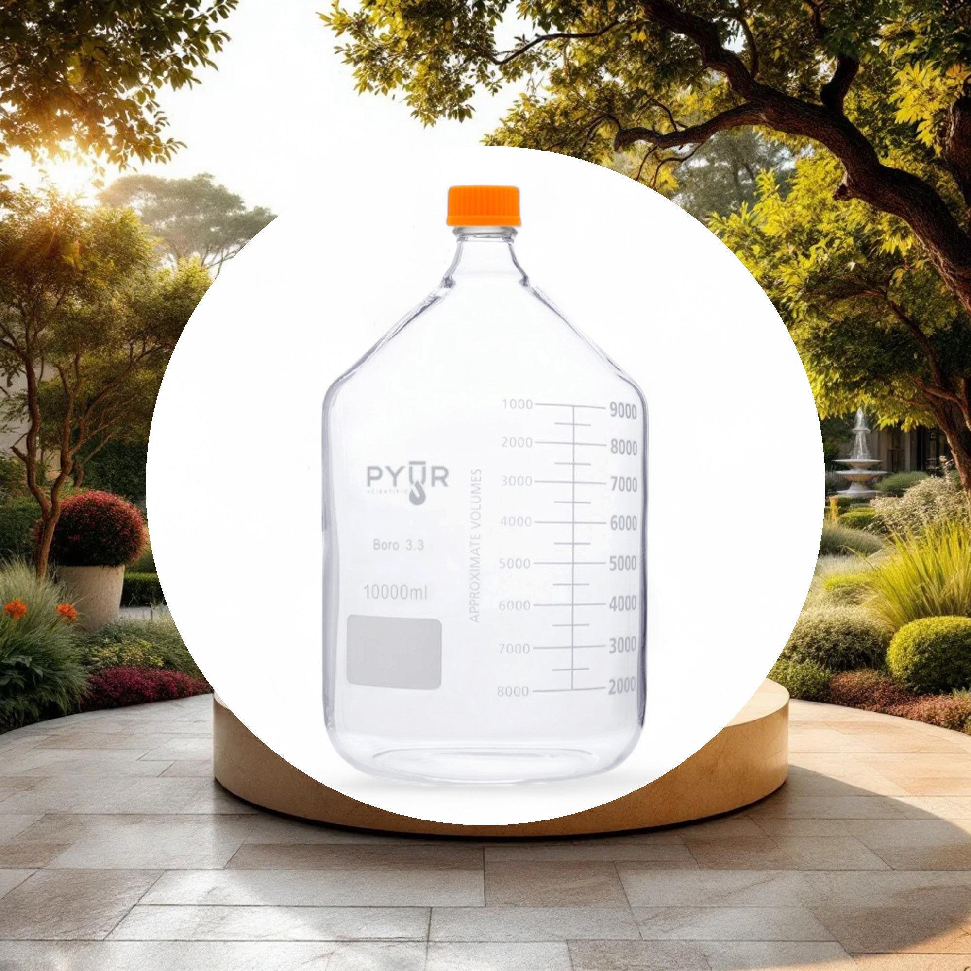 Pyur Scientific Glass Reagent Media Storage Bottle 10000ml - Image 2