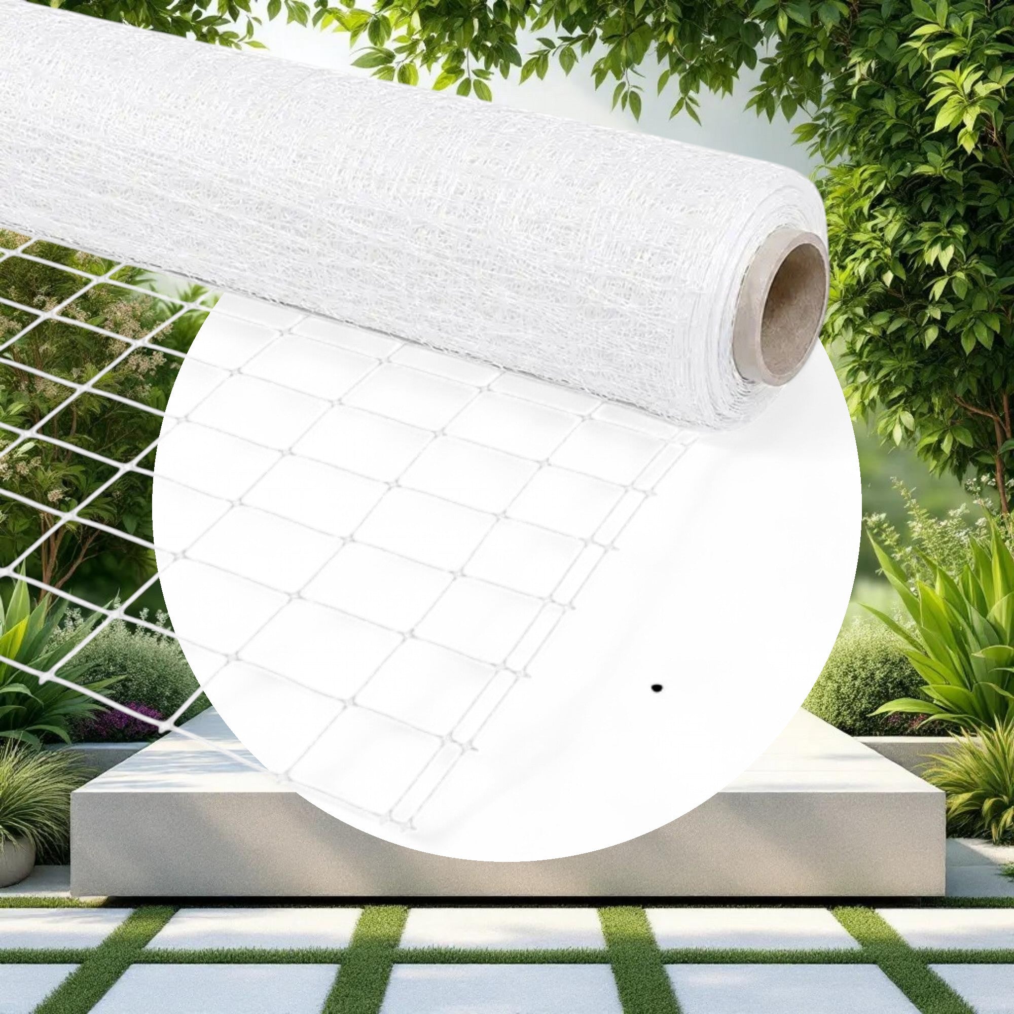 VineLine Durable Plastic Trellis Netting White Roll 10ft x 100ft w/ 6in Squares - Image 2