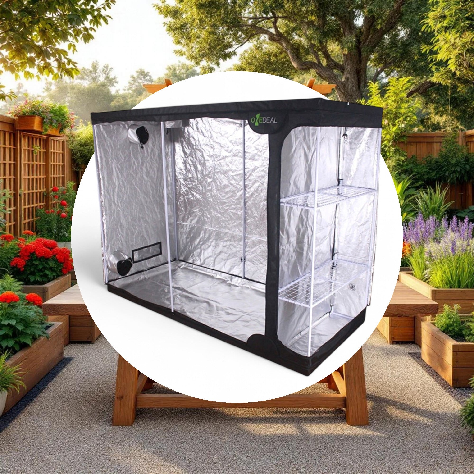OneDeal VegFlower Grow Tent 9ft 2in x 4ft x 6ft 9in - Image 5