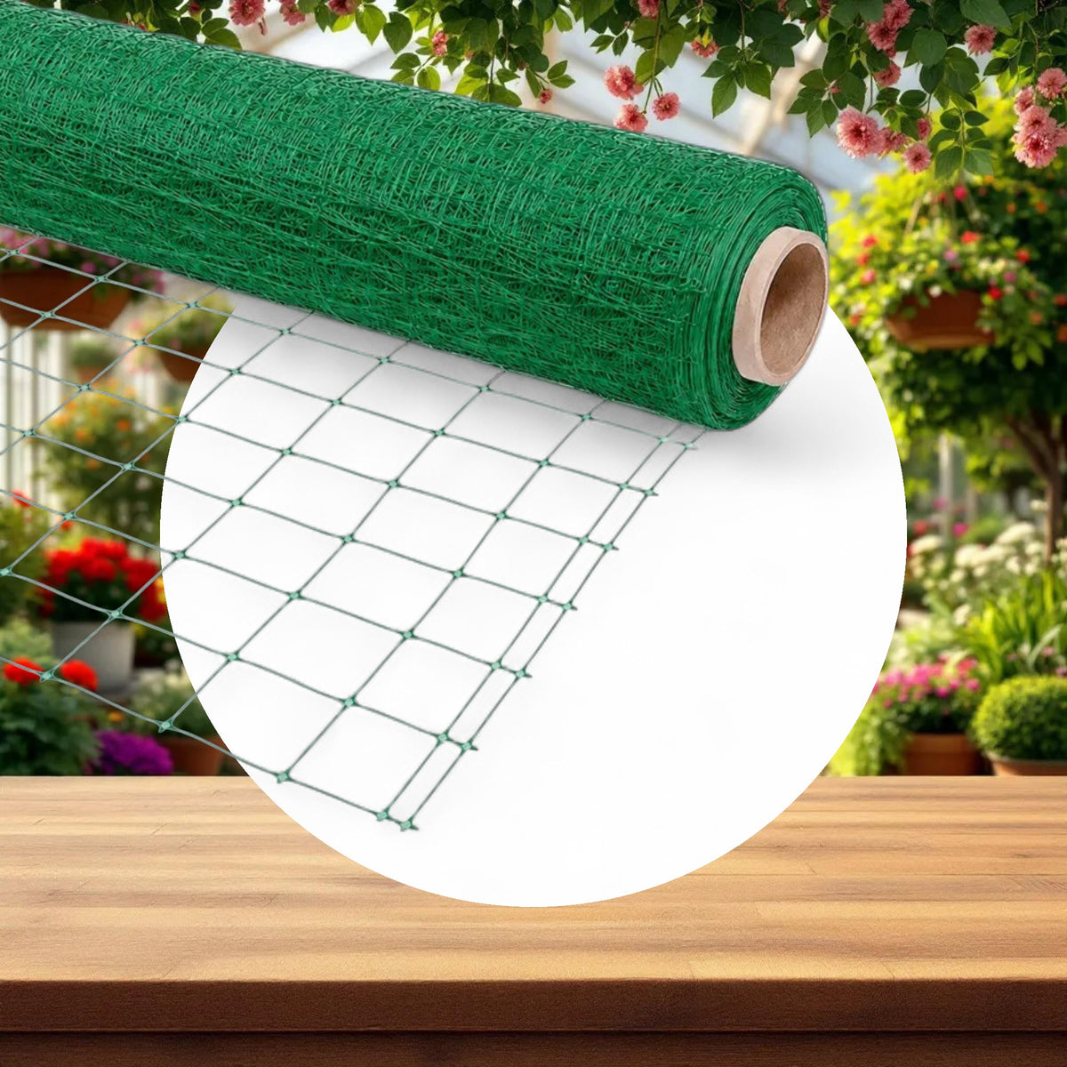 VineLine Durable Plastic Trellis Netting Green Roll 4ft x 1000ft w/ 6in Squares - Image 3