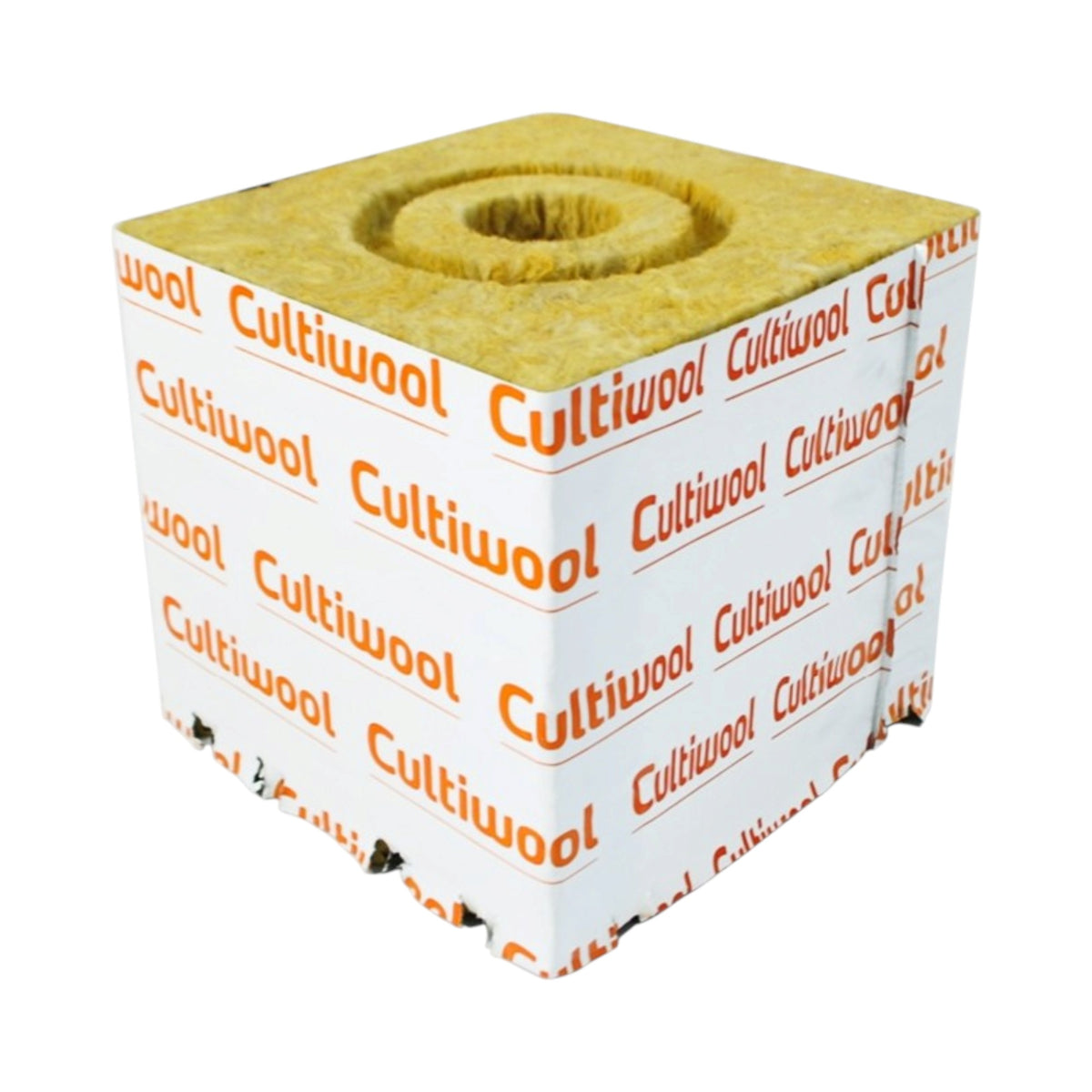 Cultiwool 6" x 6" x 6" Block w/ Optidrain & Donut Ring (48 Blocks/Case)