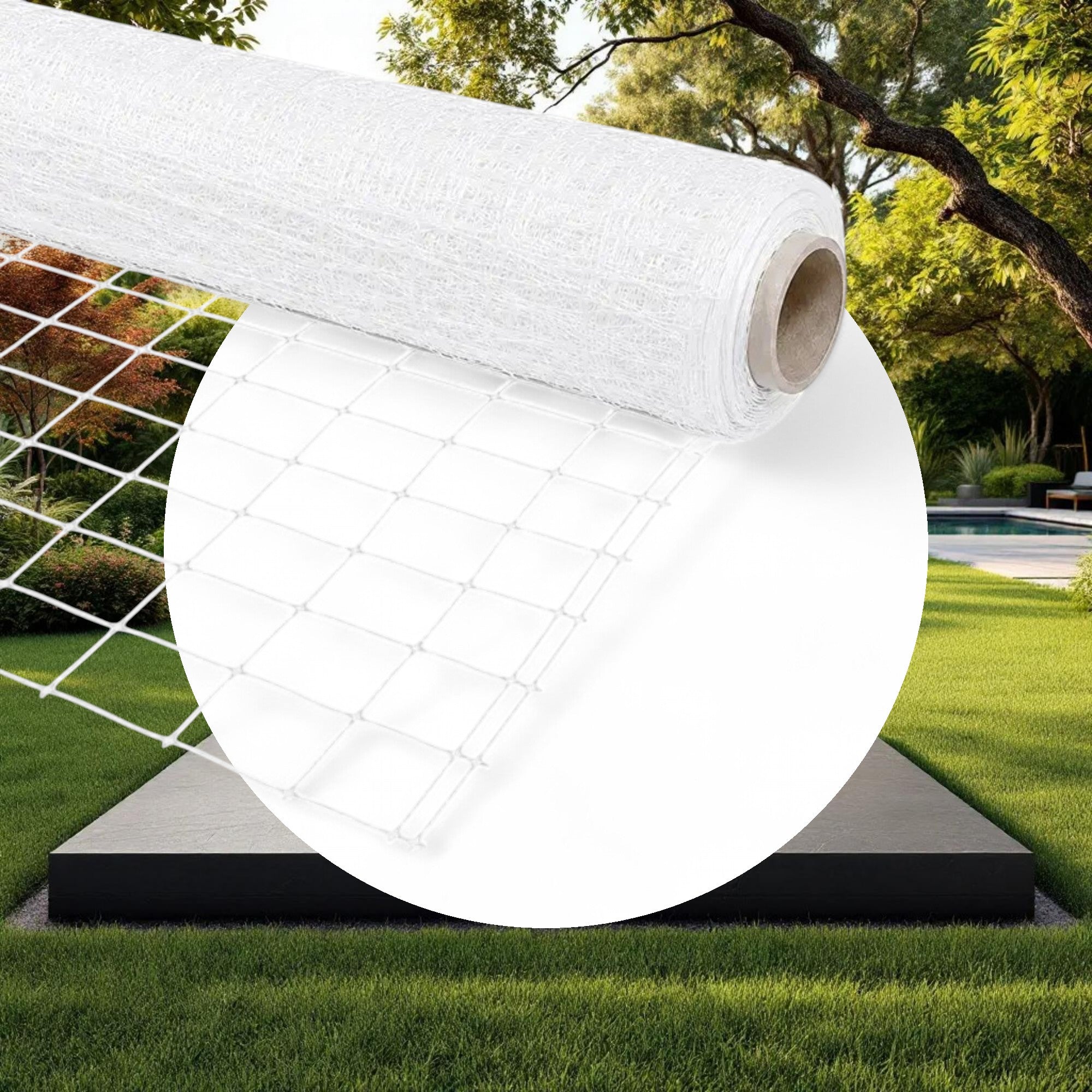 VineLine Durable Plastic Trellis Netting White Roll 5ft x 3300ft w/ 4in Squares - Image 4