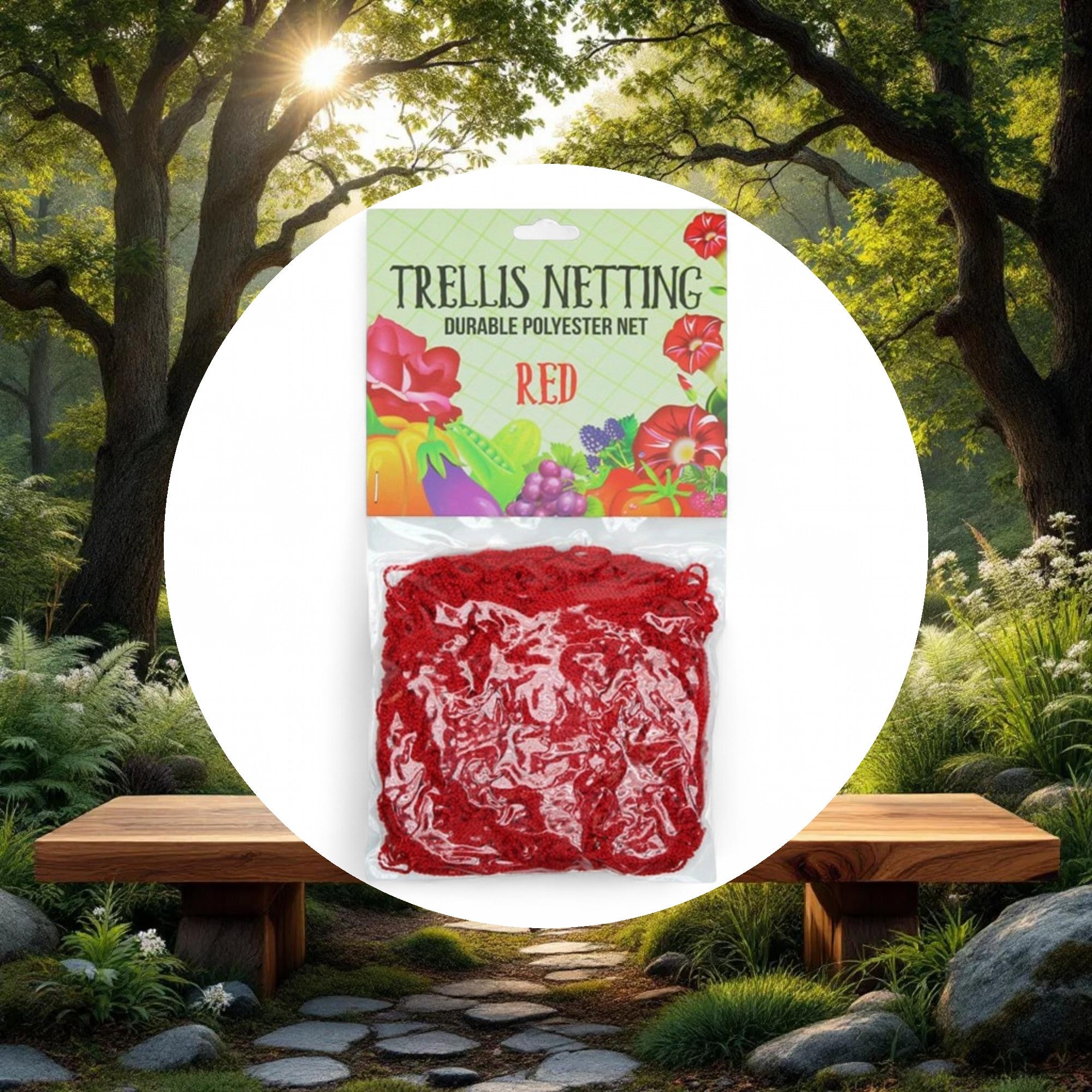 5'x60' Trellis Netting Red 6" Squares - Image 5