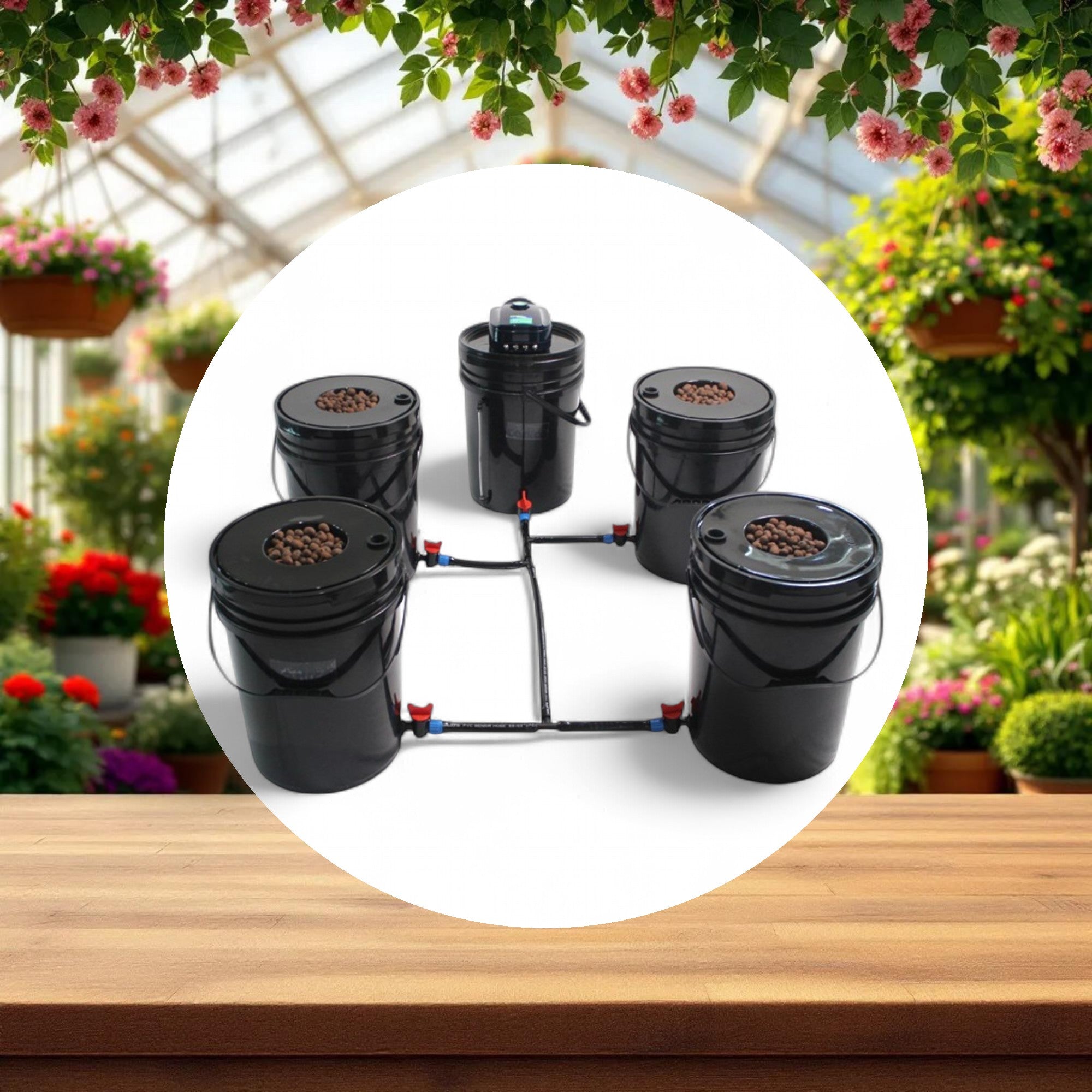 GROW1 Deep Water Culture 4 Bucket + Reservoir Complete Kit - Image 3