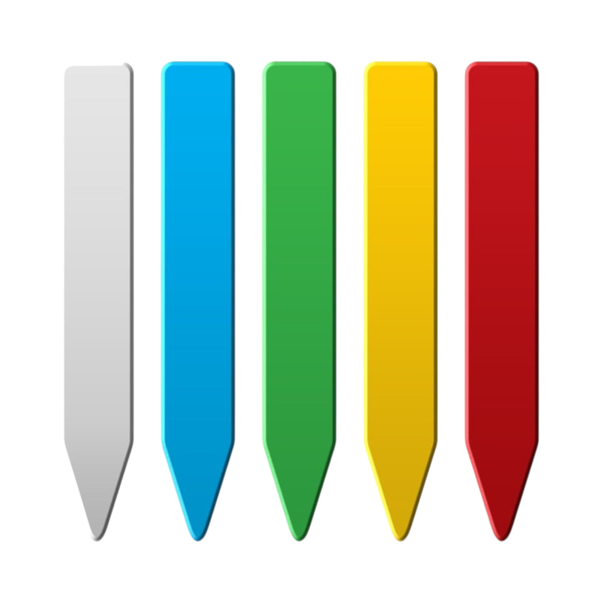 Grow1 Plant Stake Labels White, Blue, Green, Yellow, Red (1000 pieces)