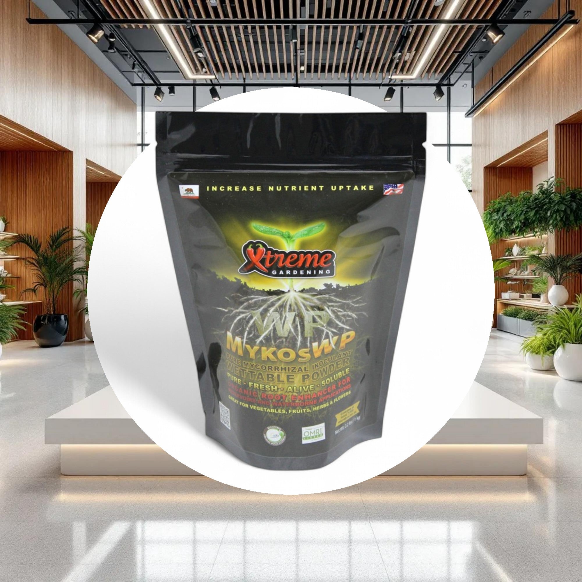 Xtreme Gardening MYKOS WP pure mycorrhizal wettable powder 2.2 lb, 6/cs - Image 3