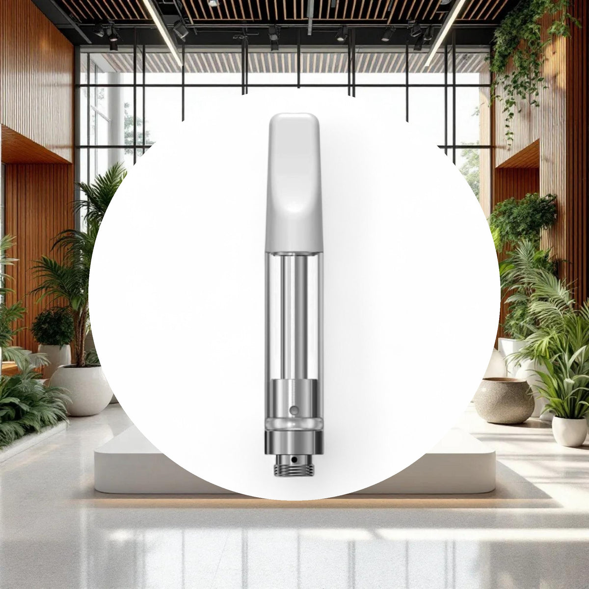 1ml White Ceramic Cartridge w/ 2mm inlet (1-piece) - Image 3