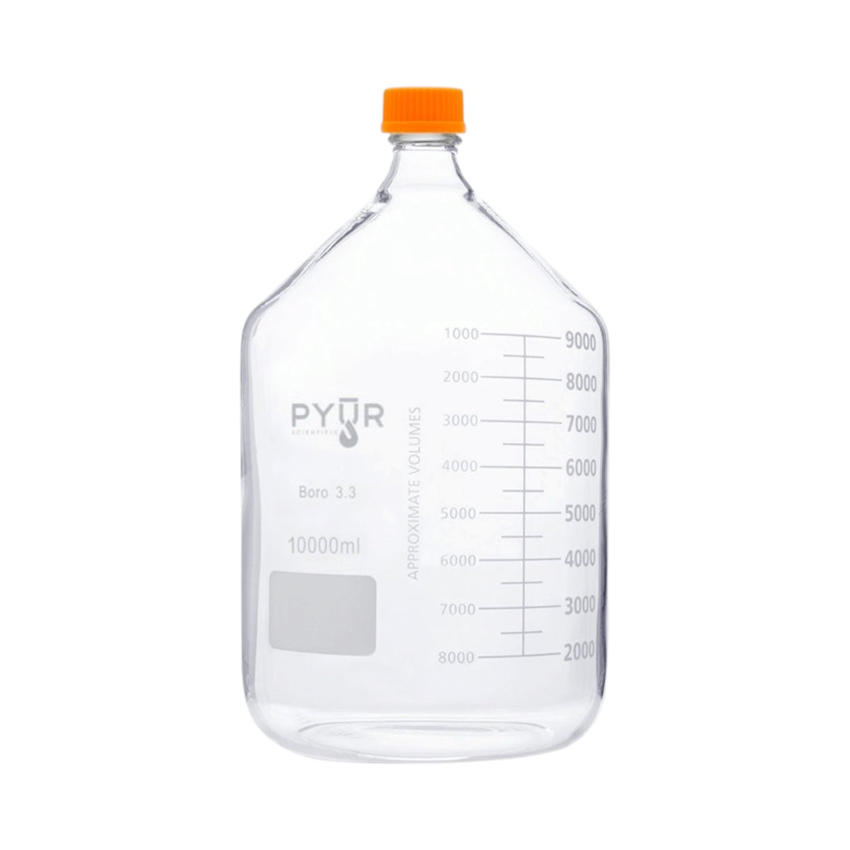 Pyur Scientific Glass Reagent Media Storage Bottle 10000ml