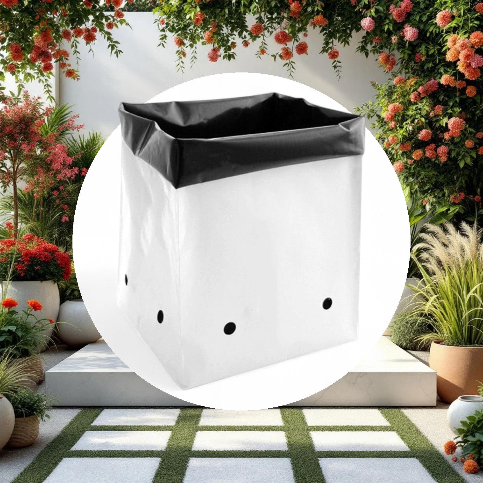 GROW1 PE Grow Bags Black & White 7 Gallon (25pcs/Pack) - Image 2
