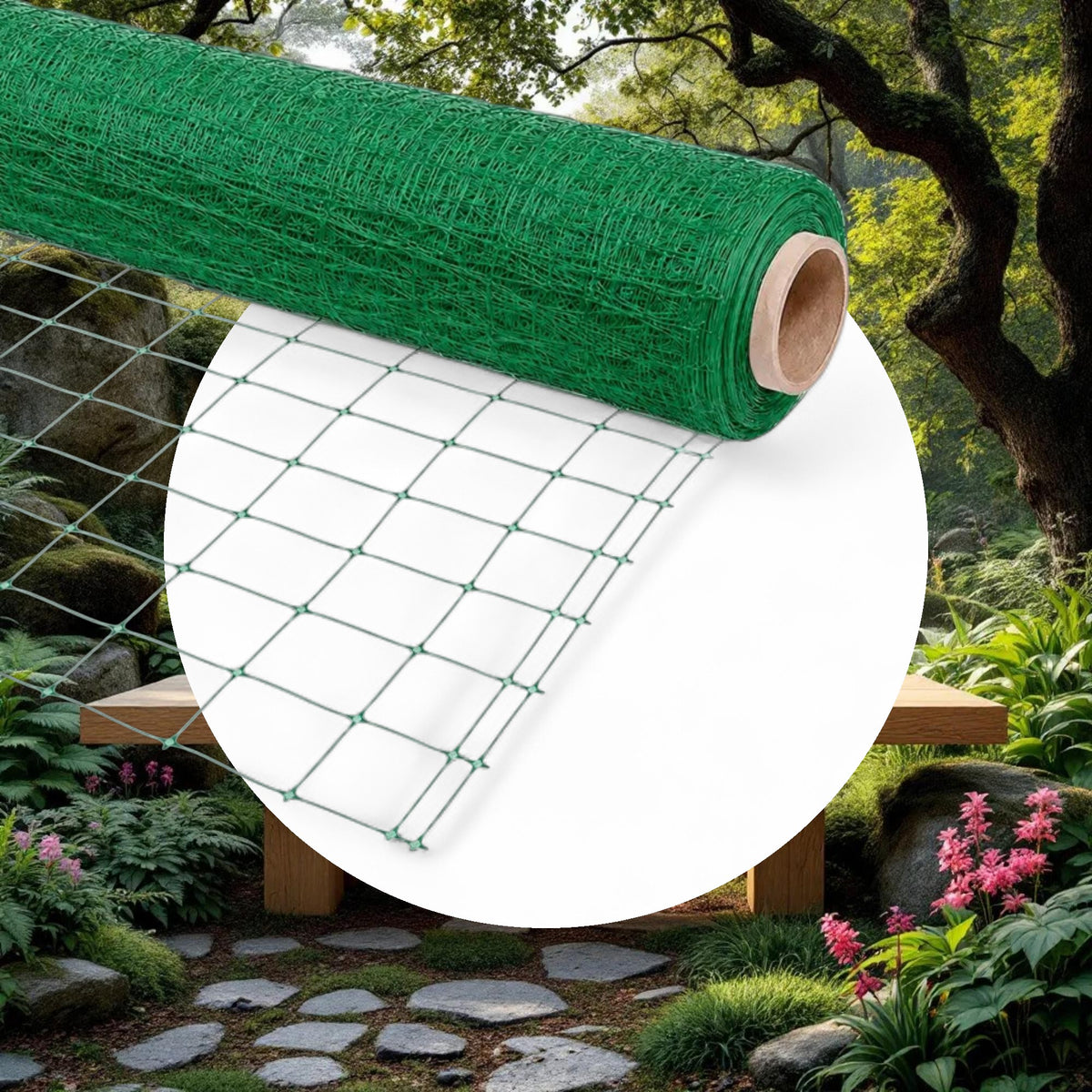 VineLine Durable Plastic Trellis Netting Green Roll 4ft x 1000ft w/ 6in Squares - Image 5