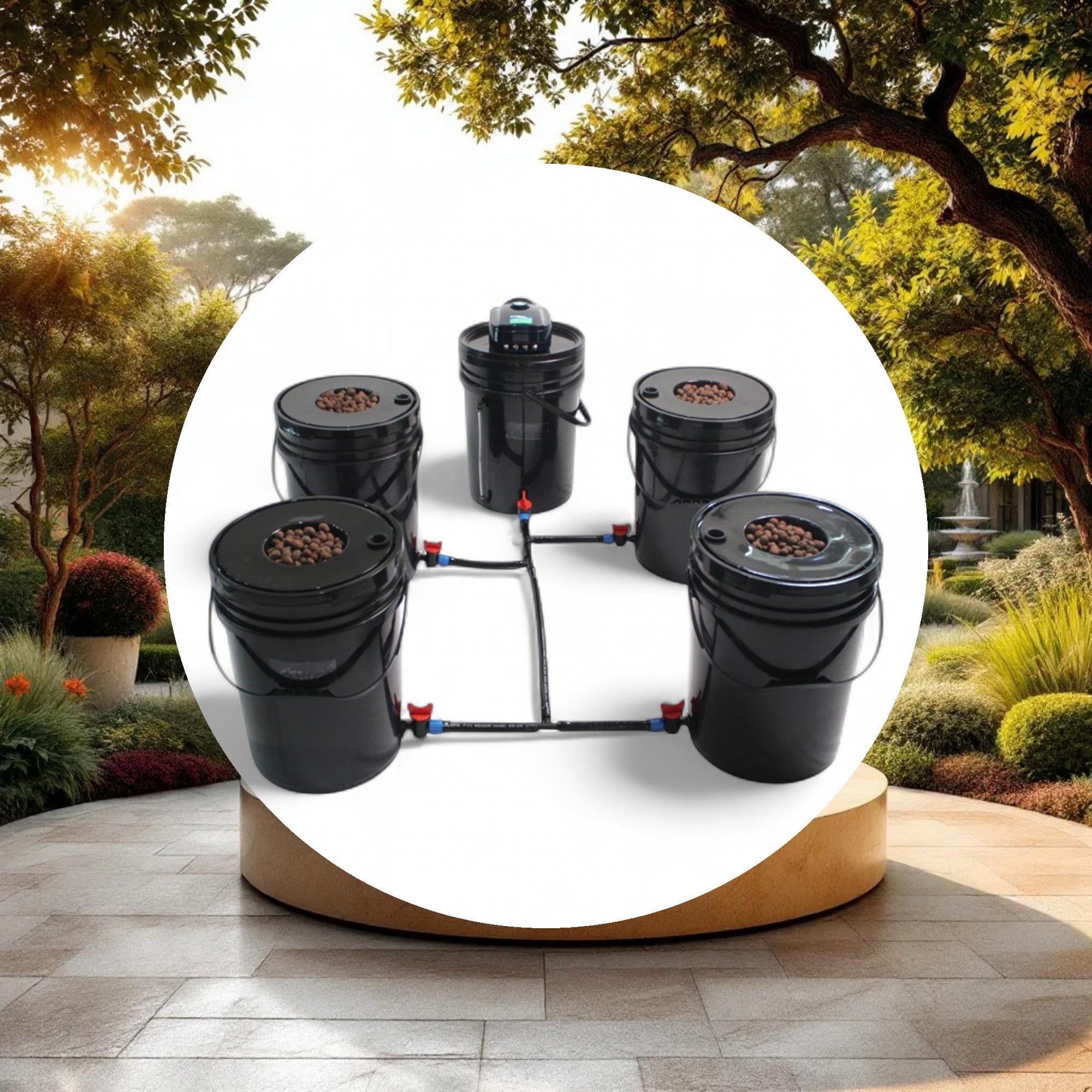 GROW1 Deep Water Culture 4 Bucket + Reservoir Complete Kit - Image 2