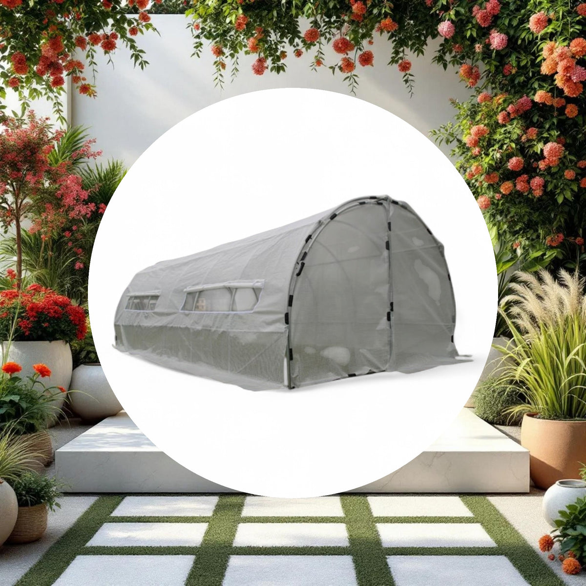 GROW1 Heavy-Duty Greenhouse Hoop House (20ft x 10ft x 6.5ft) - Image 2