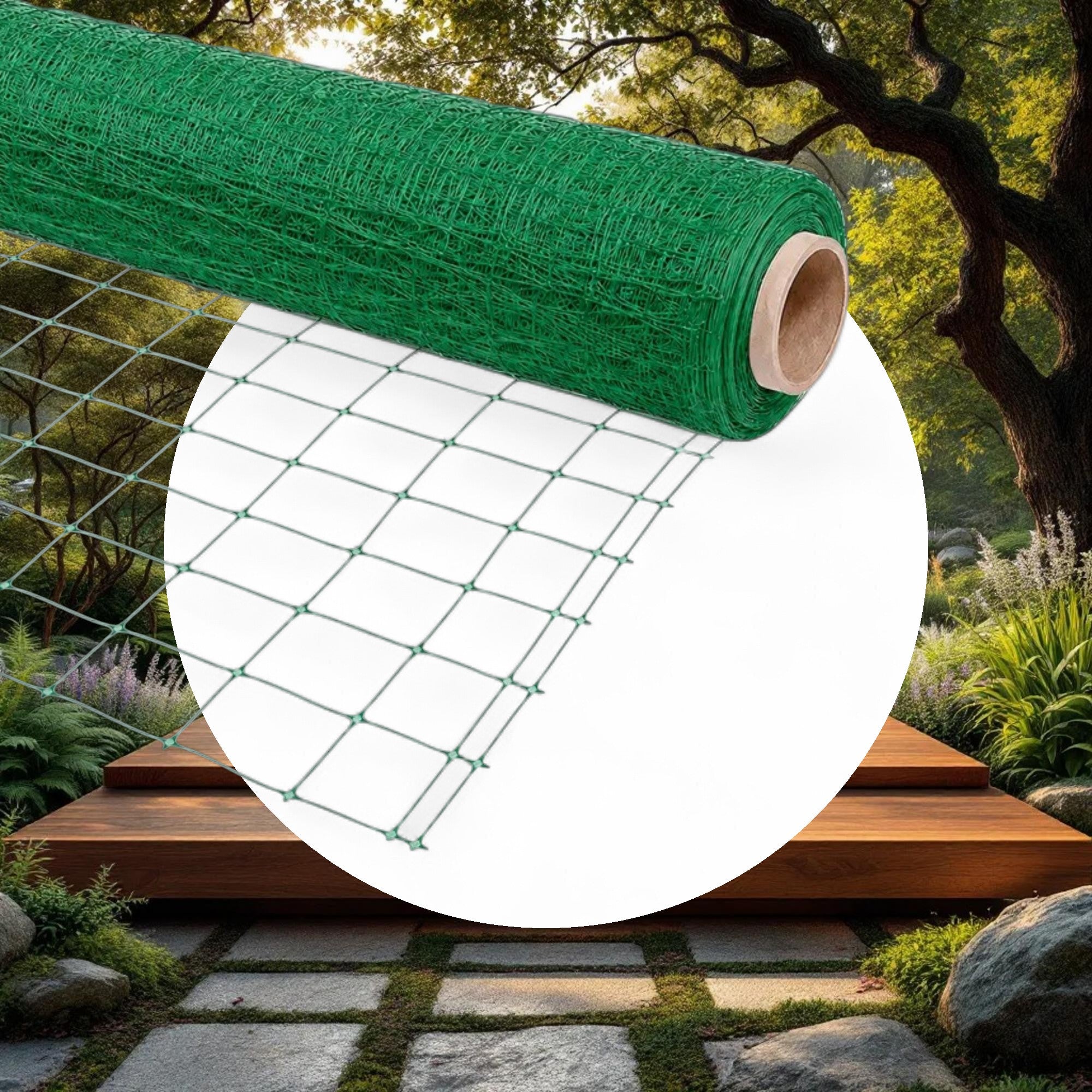 VineLine Durable Plastic Trellis Netting Green Roll 4ft x 3300ft w/ 6in Squares - Image 5