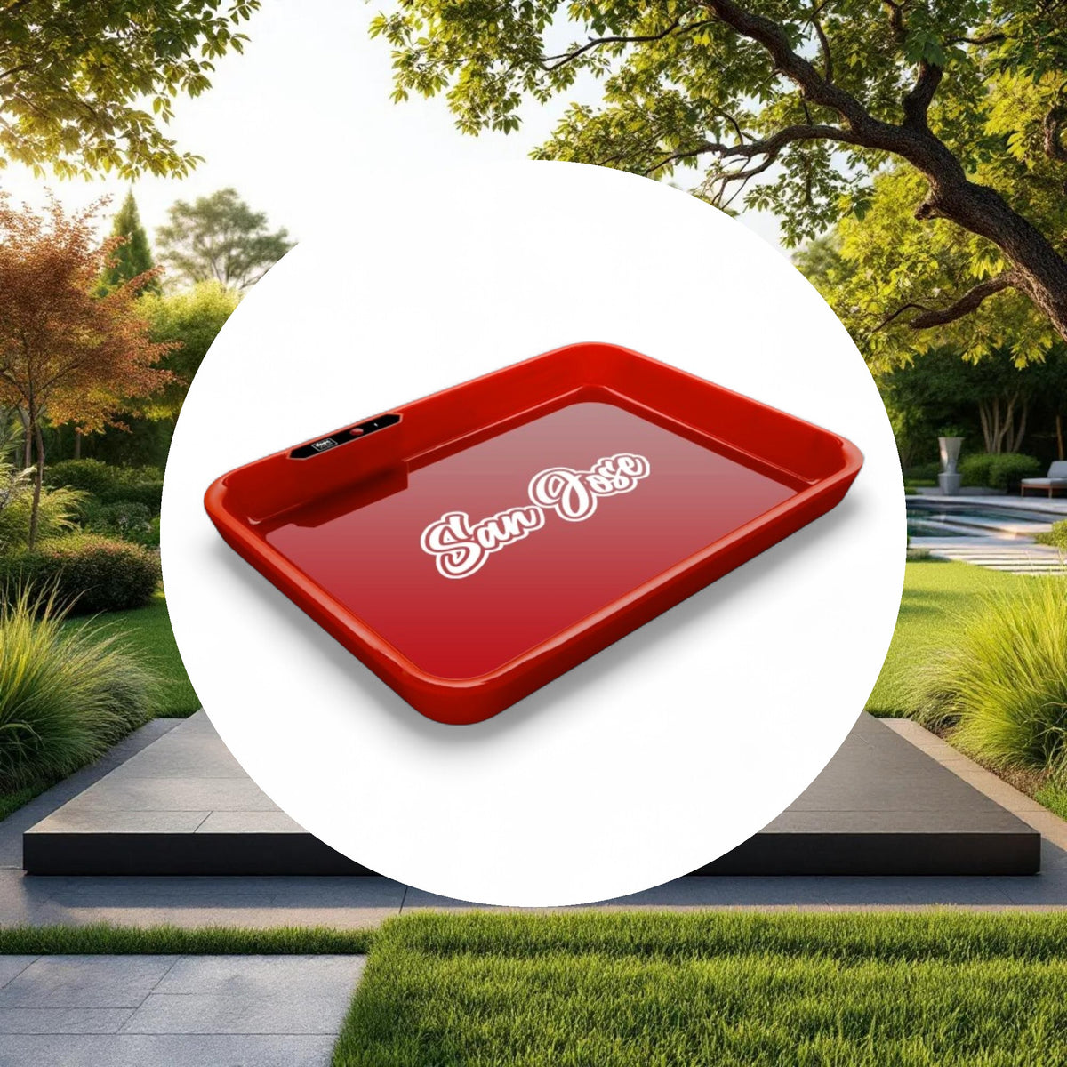Dope Trays x San Jose – Red background white logo - Image 4