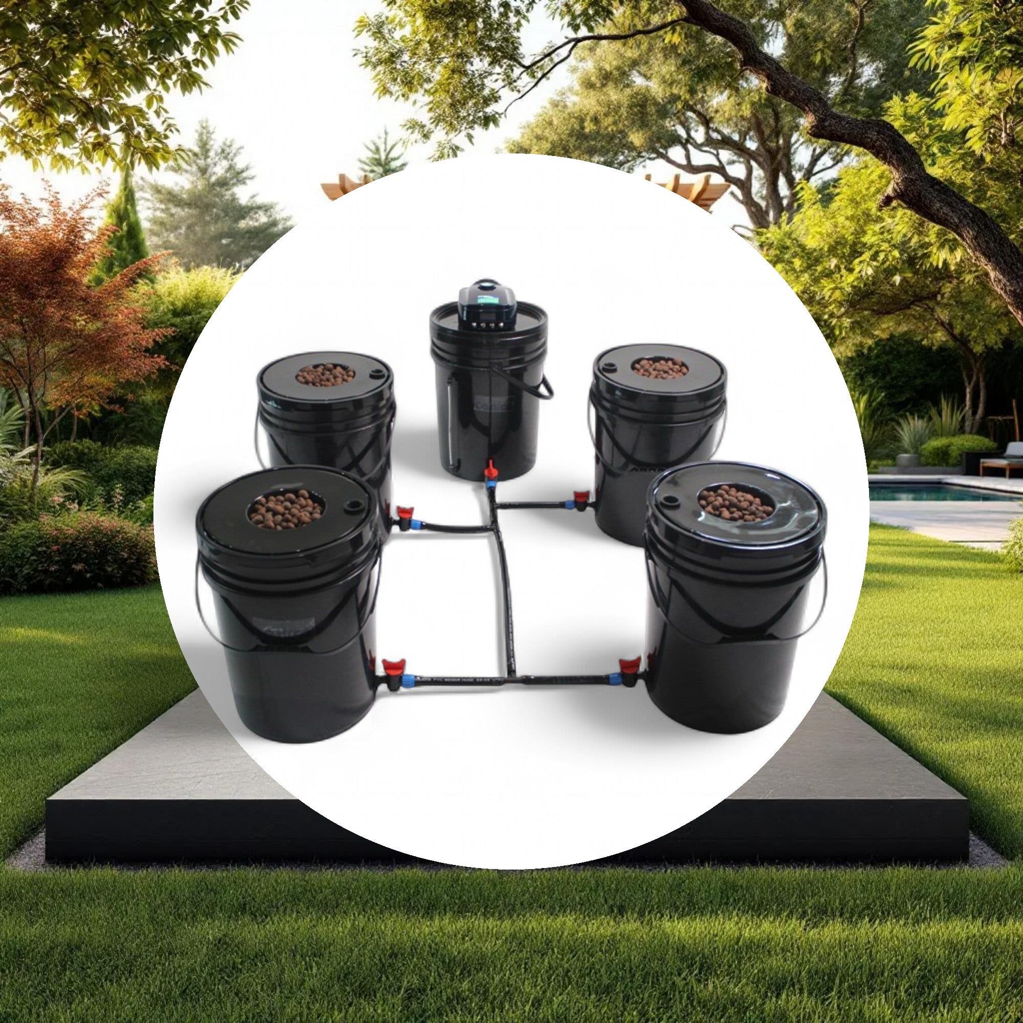 GROW1 Deep Water Culture 4 Bucket + Reservoir Complete Kit - Image 4