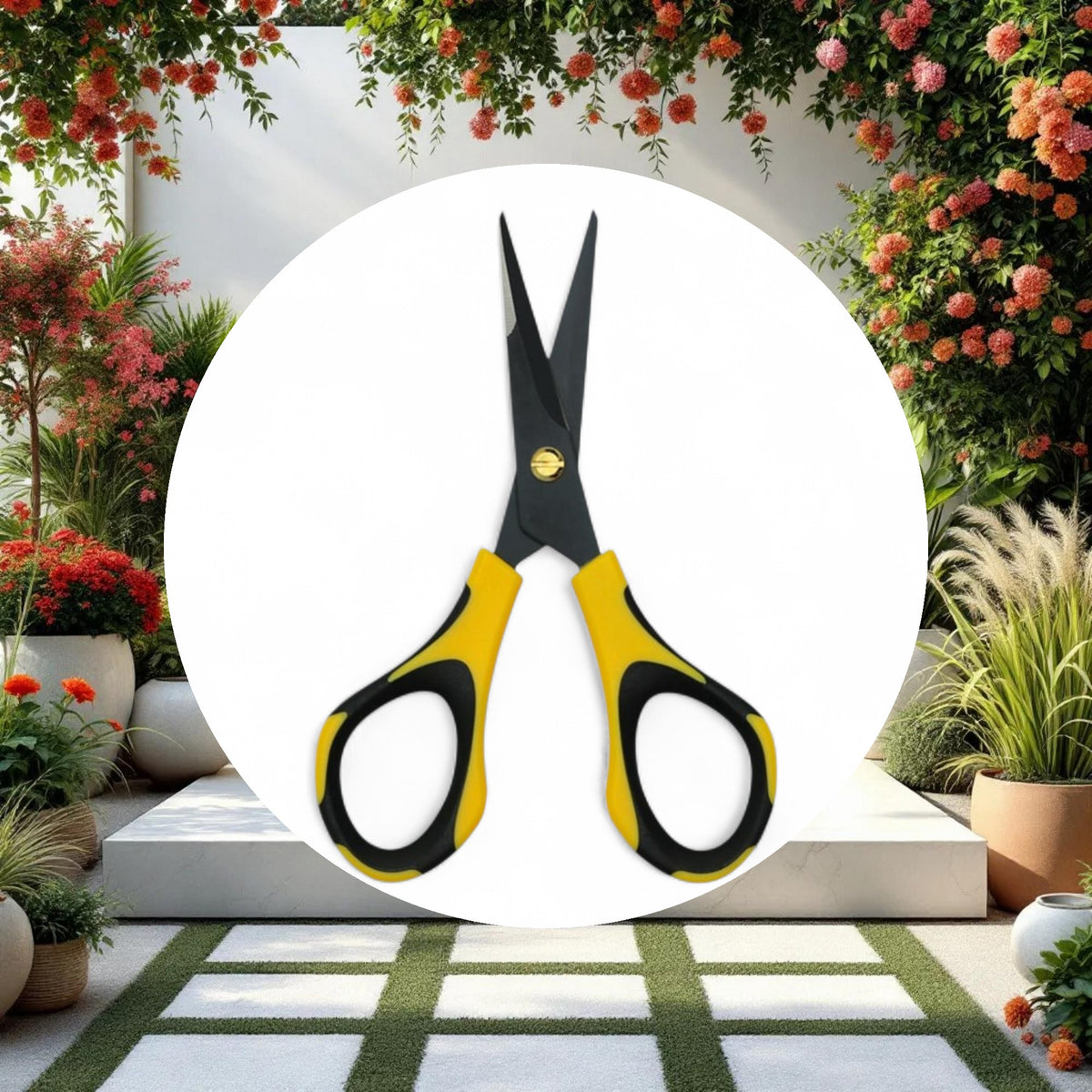 Piranha Pruner Bonsai Scissors - Fluorine Coated - Yellow & Black Handle -4PK - Image 2