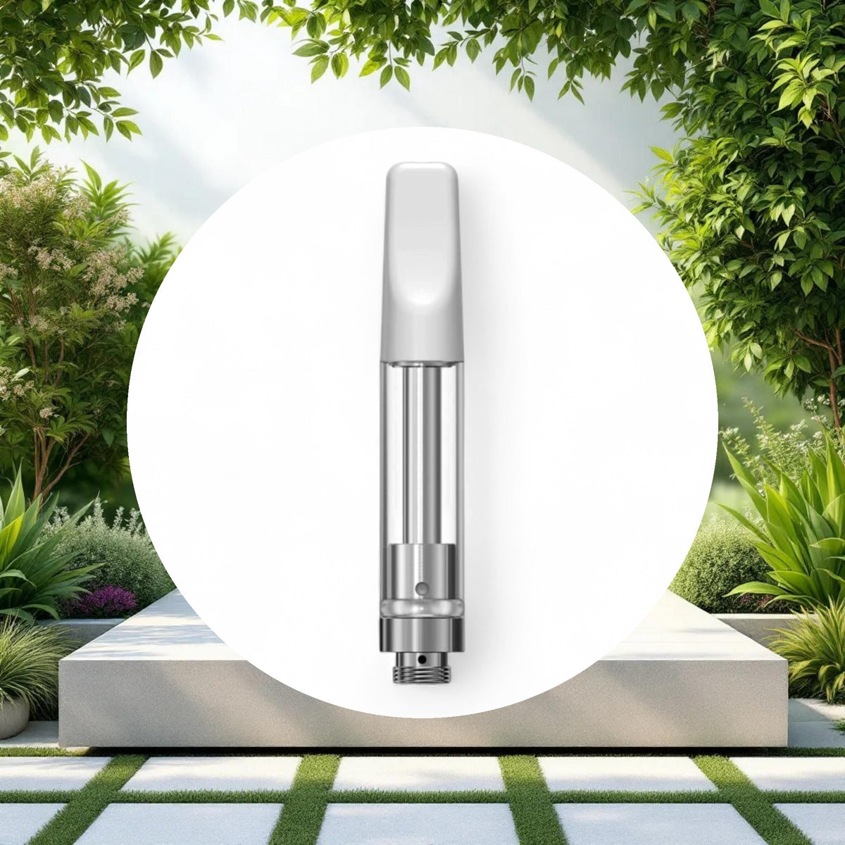 1ml White Ceramic Cartridge w/ 2mm inlet (1-piece) - Image 2