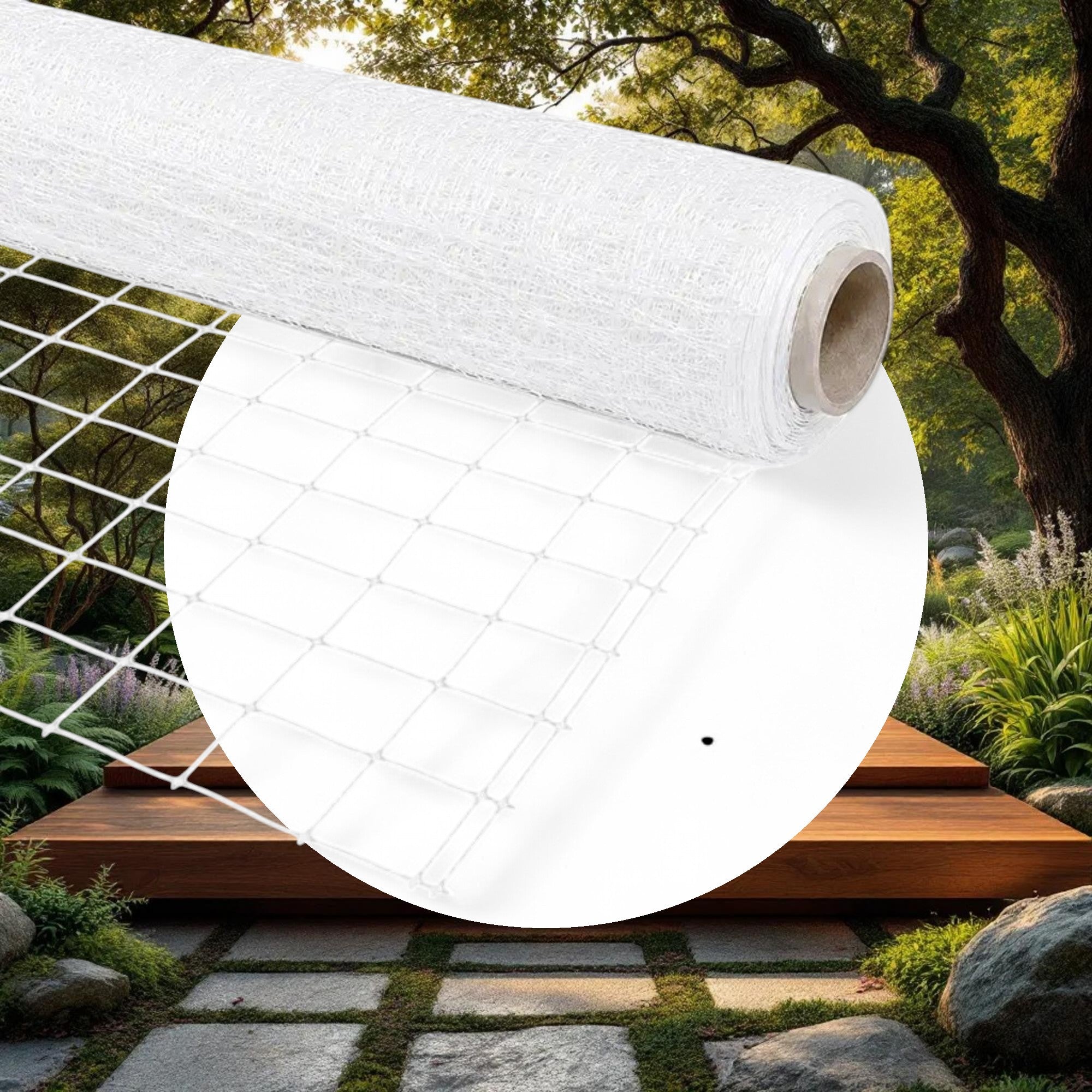 VineLine Durable Plastic Trellis Netting White Roll 6.5ft x 3300ft w/ 6in Squares - Image 5