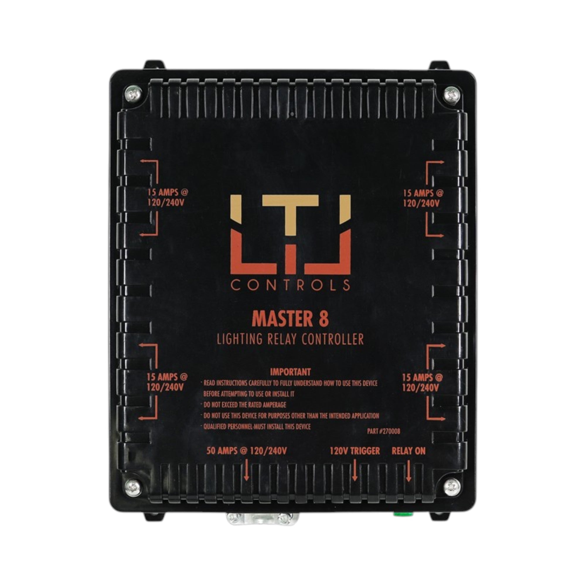 LTL Controls MASTER 8 Lighting Relay Controller w/o Timer (120V & 240V Universal Plug)