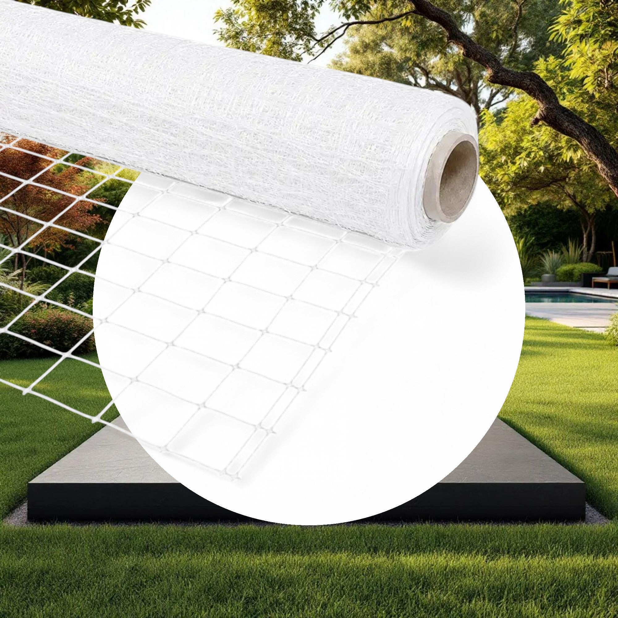 VineLine Durable Plastic Trellis Netting White Roll 5ft x 100ft w/ 4in Squares - Image 4