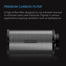 AC INFINITY, DUCT CARBON FILTER, AUSTRALIAN CHARCOAL, 8-INCH