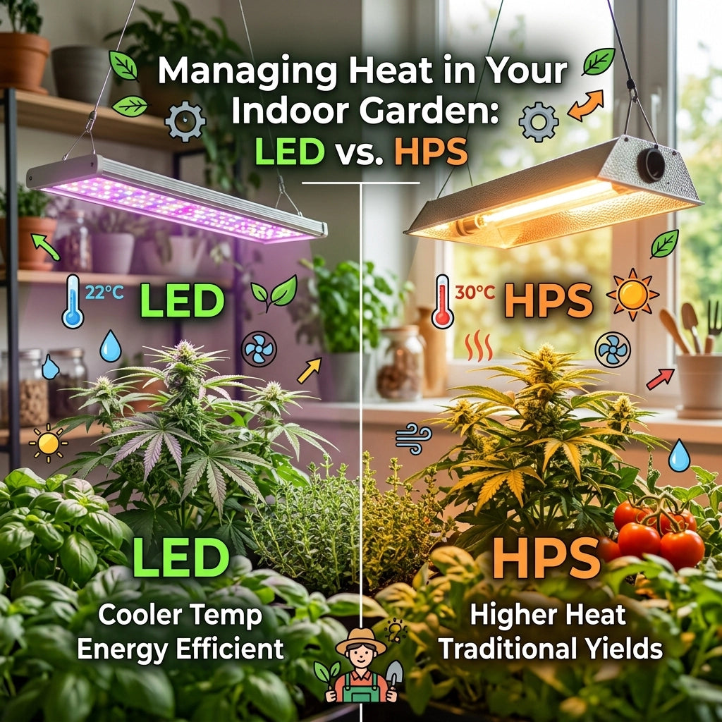 Managing Heat in Your Indoor Garden: LED vs. HPS