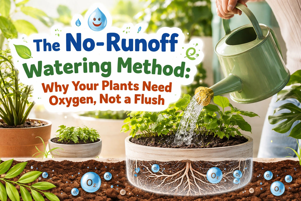 The No-Runoff Watering Method: Why Your Plants Need Oxygen, Not a Flush