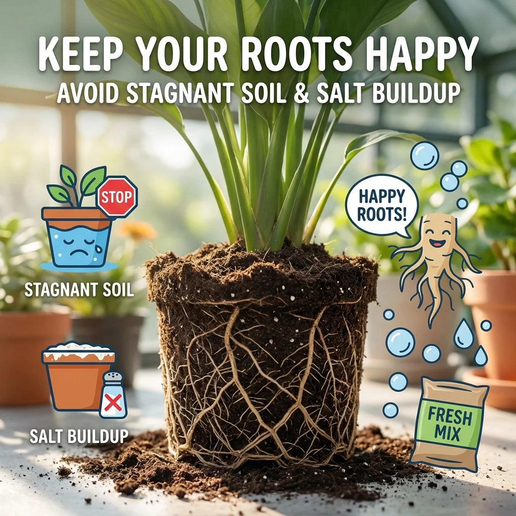 Keep Your Roots Happy: Avoid Stagnant Soil & Salt Buildup
