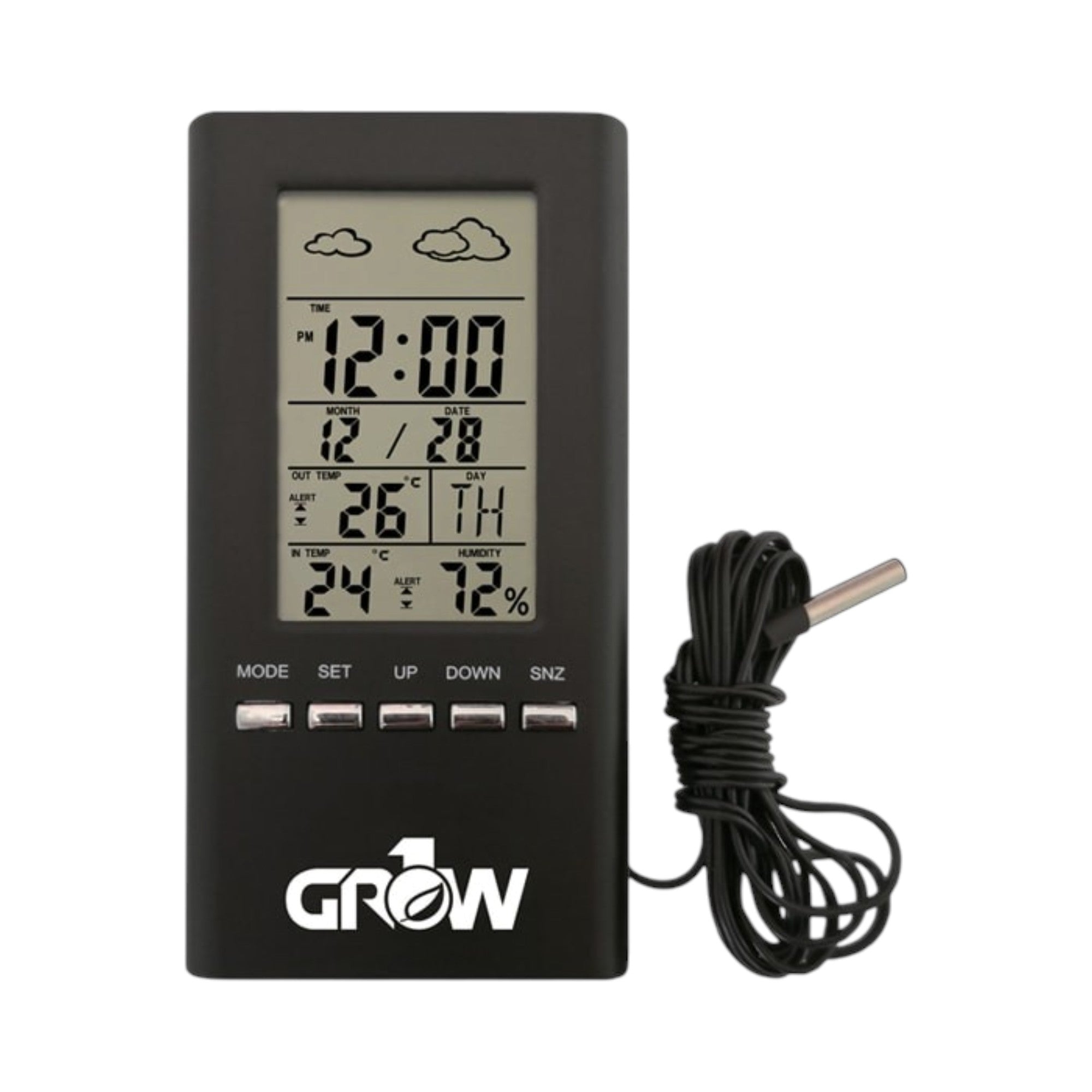 GROW1 Indoor & Outdoor Temperature And Humidity Hygrometer w/ Probe